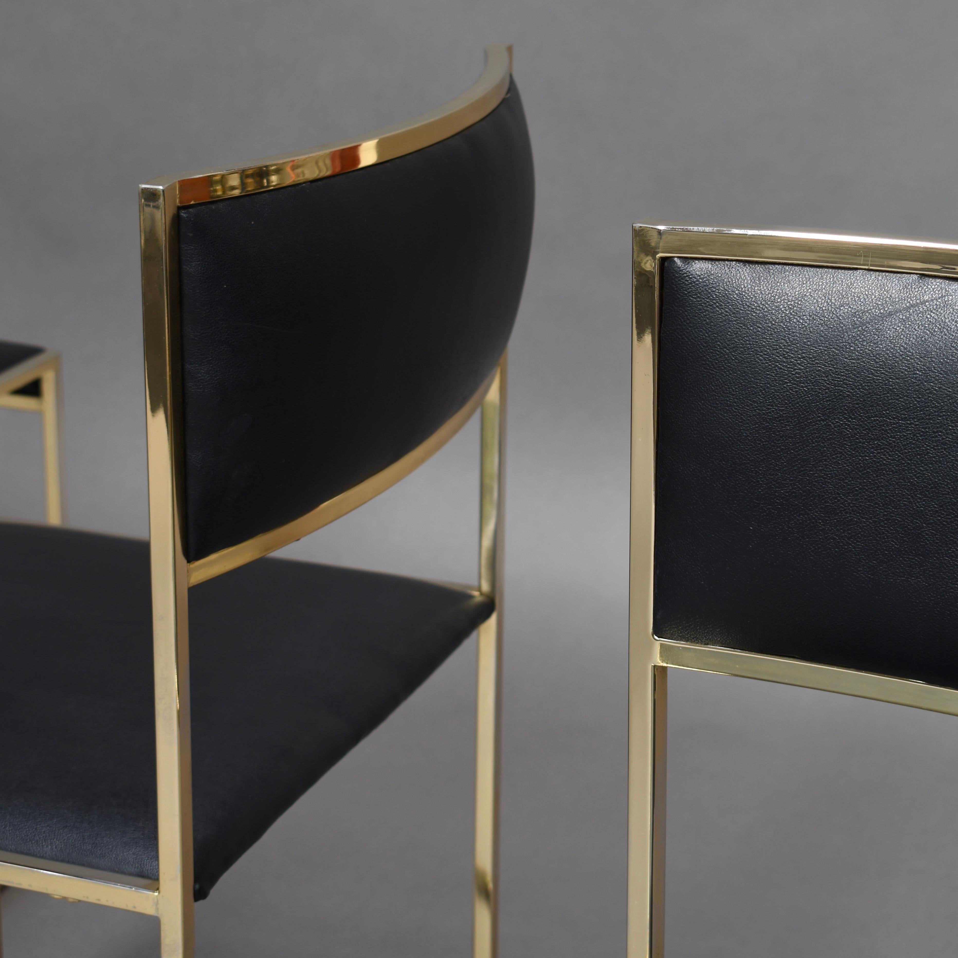 Willy Rizzo Gold-Plated Dining Chairs by Mario Sabot, Italy, 1970s 5