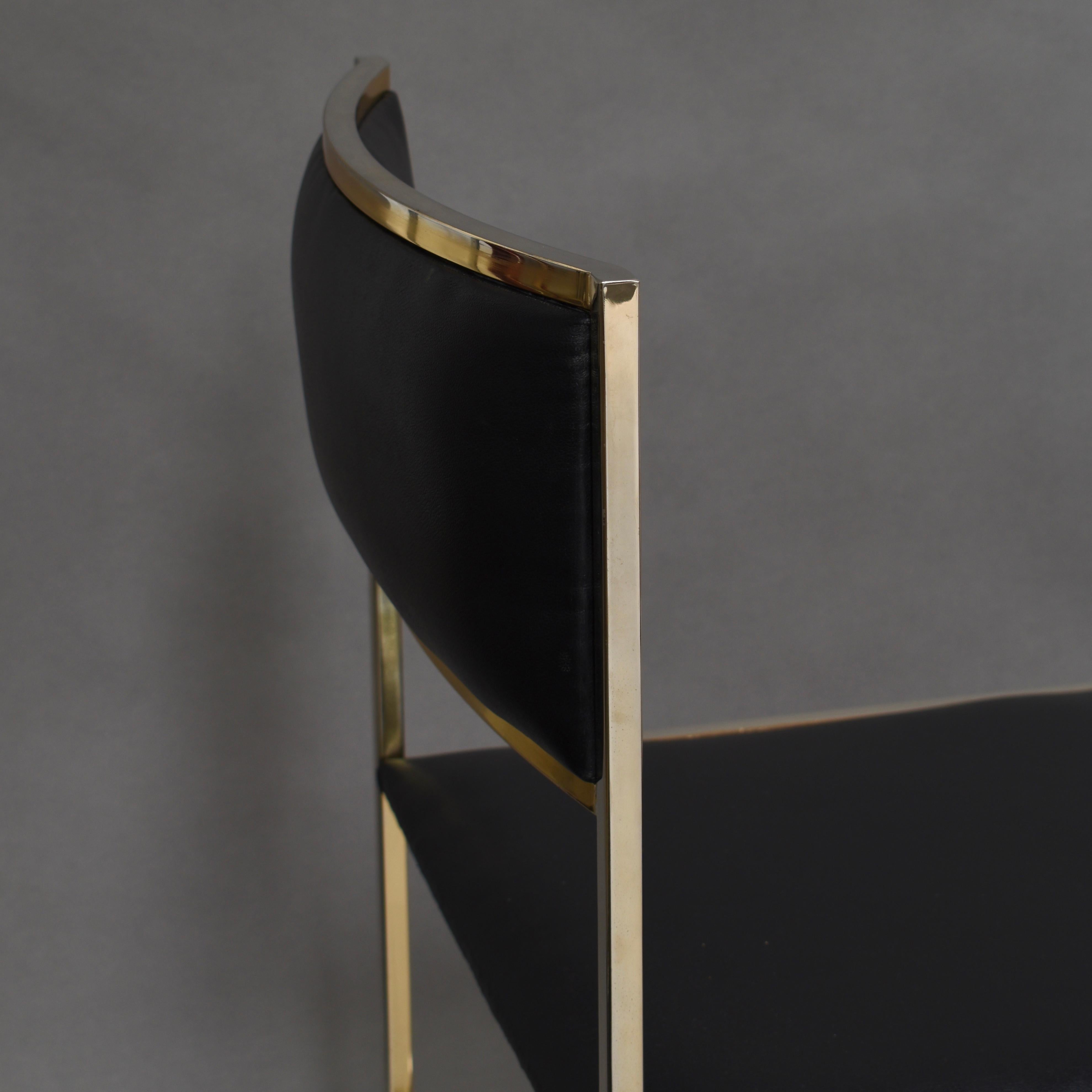 Willy Rizzo Gold-Plated Dining Chairs by Mario Sabot, Italy, 1970s 6