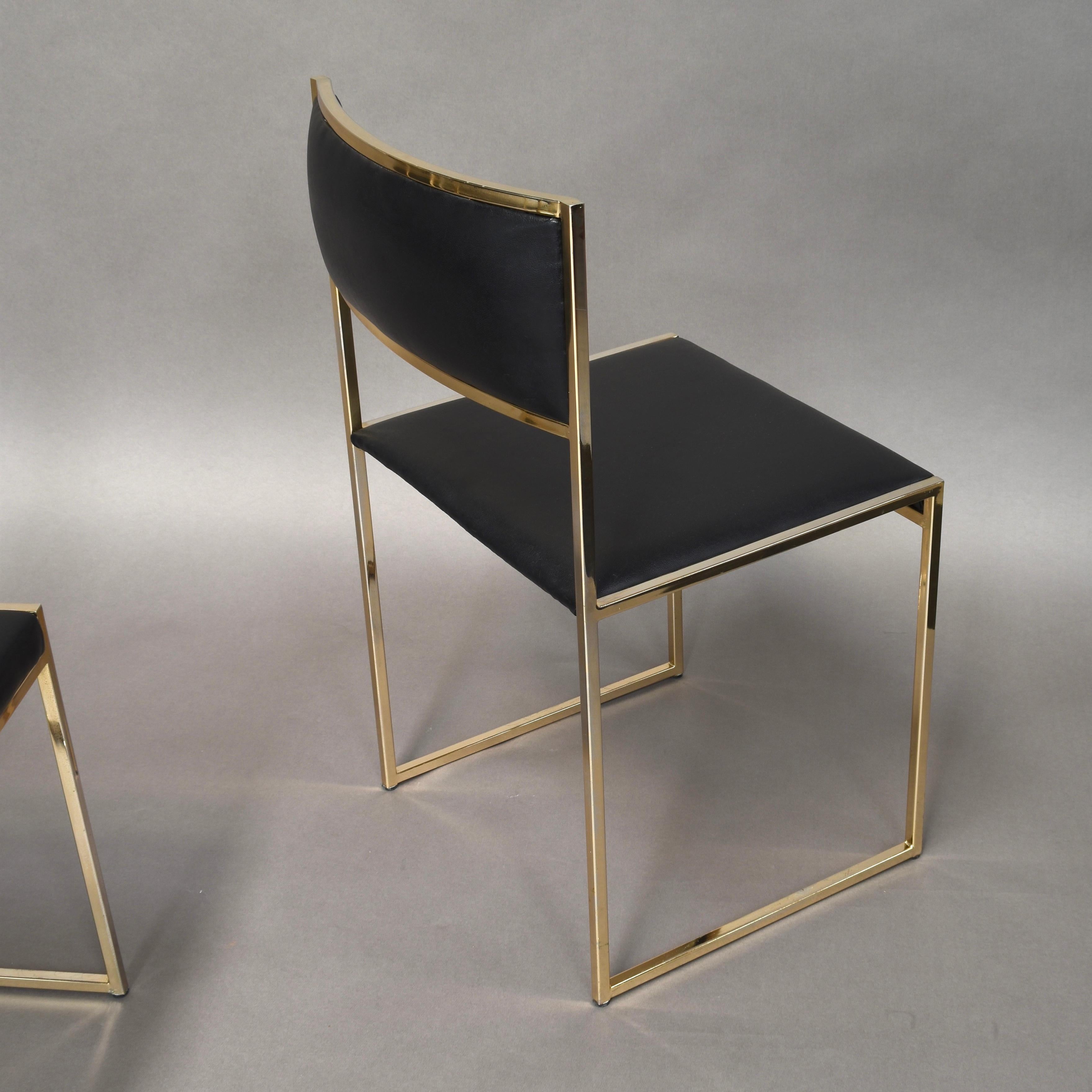 Late 20th Century Willy Rizzo Gold-Plated Dining Chairs by Mario Sabot, Italy, 1970s