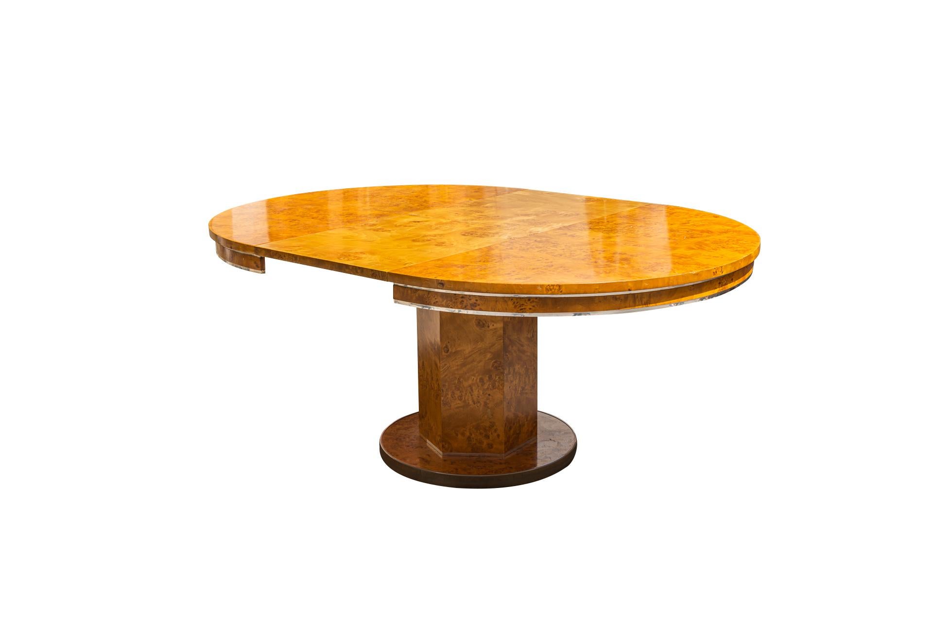 Mid-Century Modern Willy Rizzo, Gueridon, Amboyna Burl, circa 1970, Italy