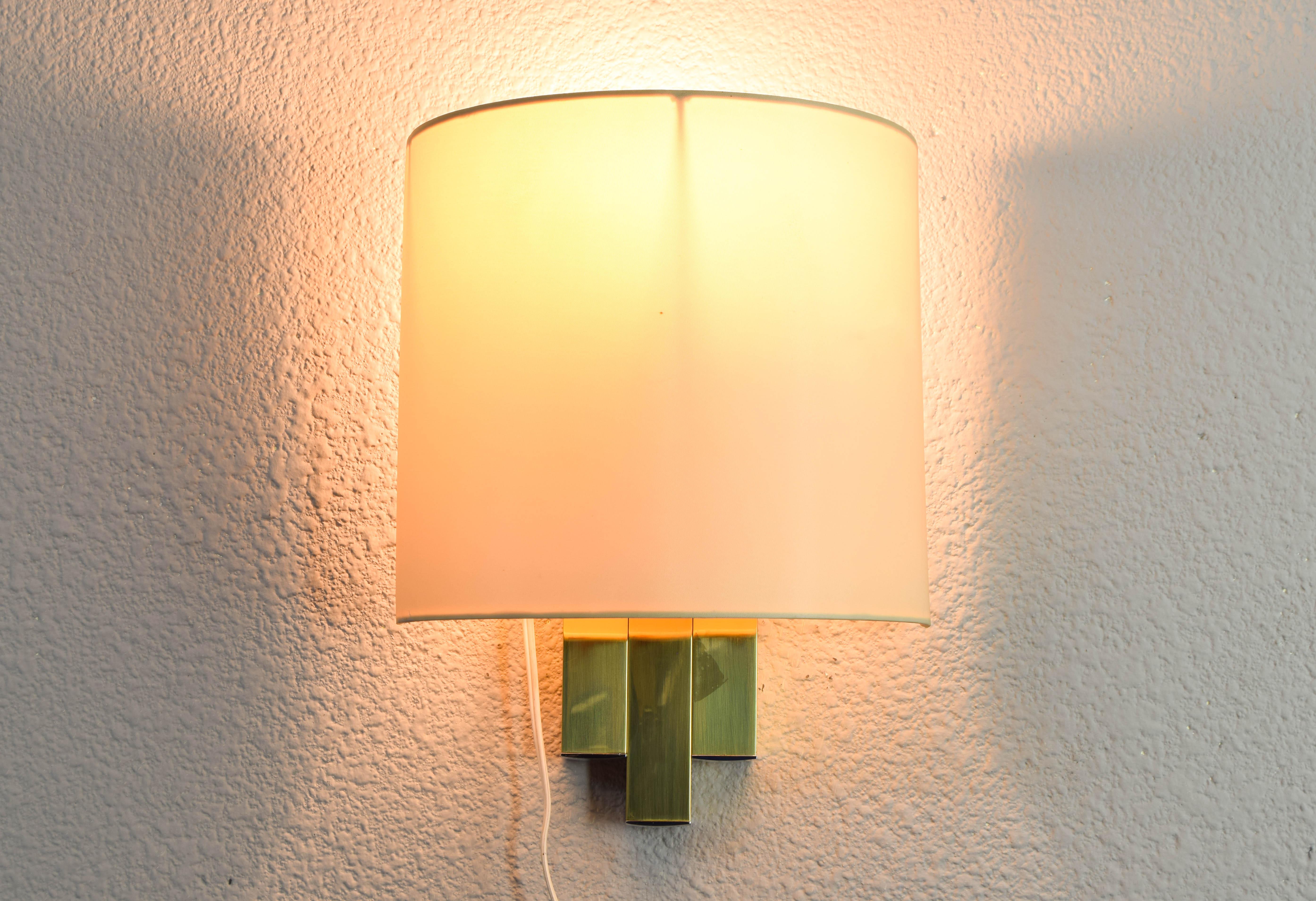 Hollywood Regency Brass Wall Sconce for BD Lumica, Spain, 1970 In Good Condition In Escalona, Toledo