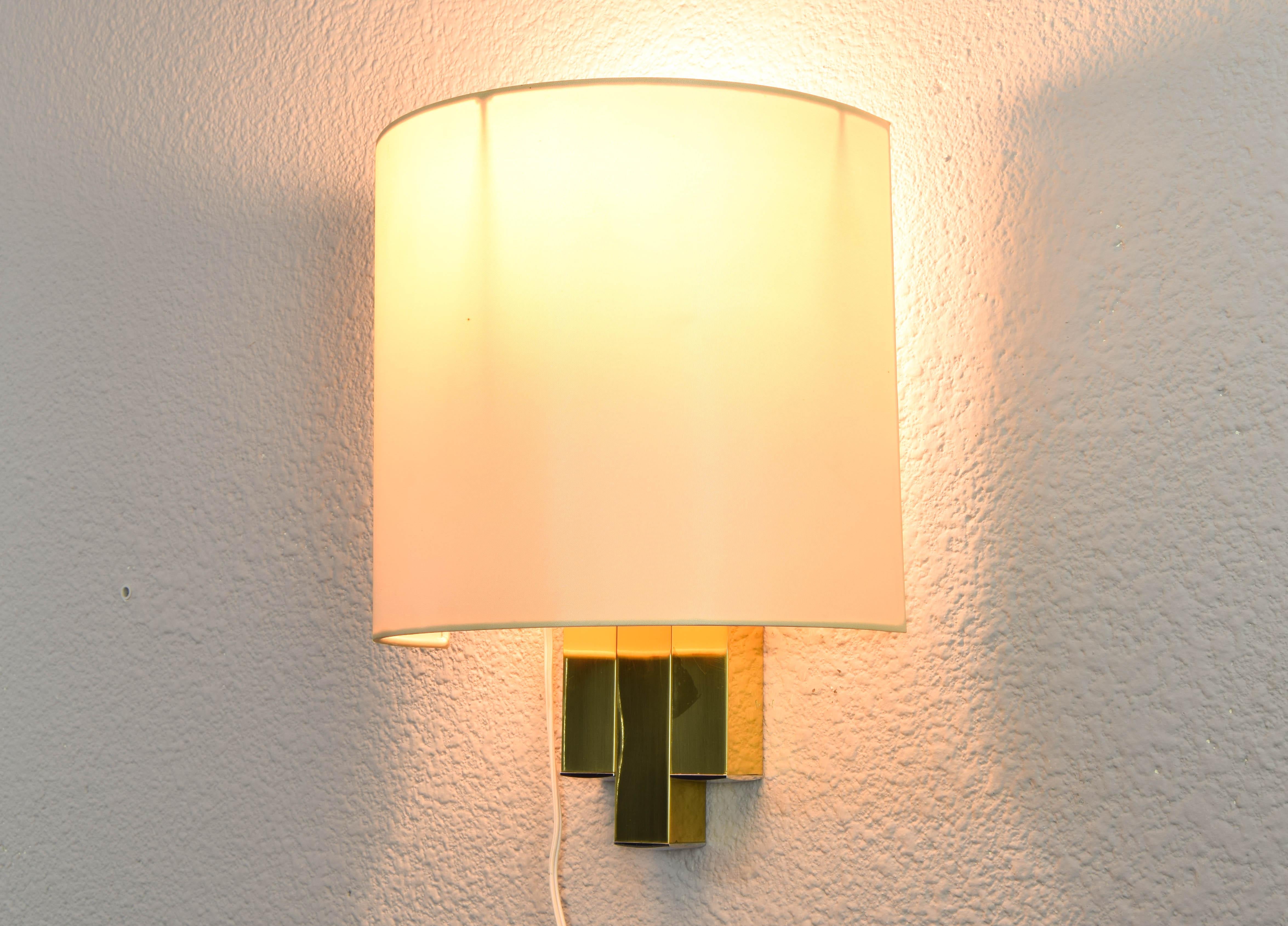 Late 20th Century Hollywood Regency Brass Wall Sconce for BD Lumica, Spain, 1970