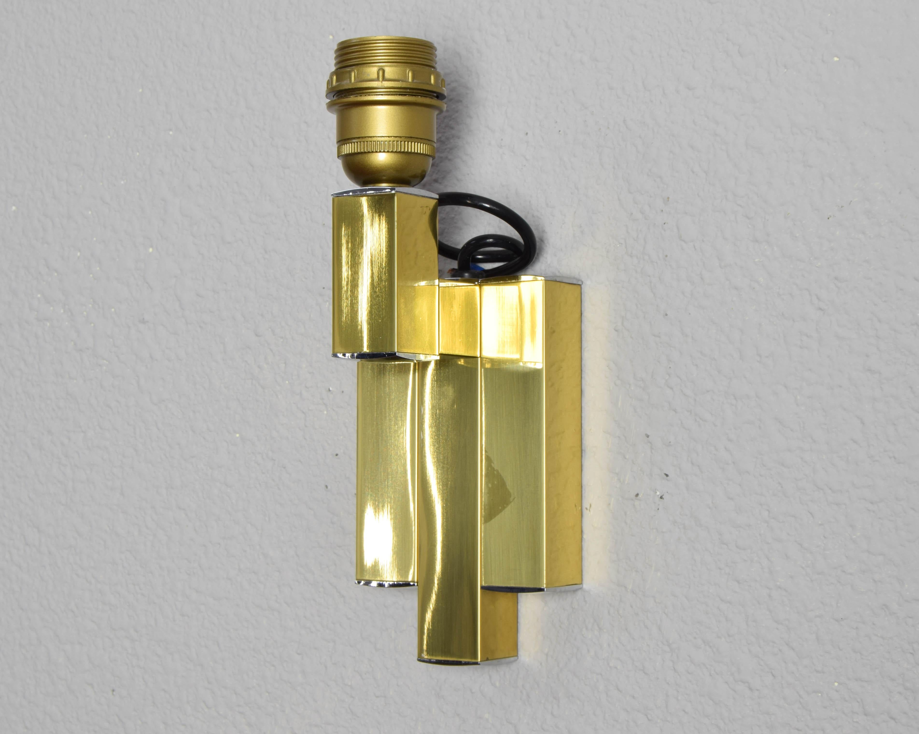 Hollywood Regency Brass Wall Sconce for BD Lumica, Spain, 1970 2