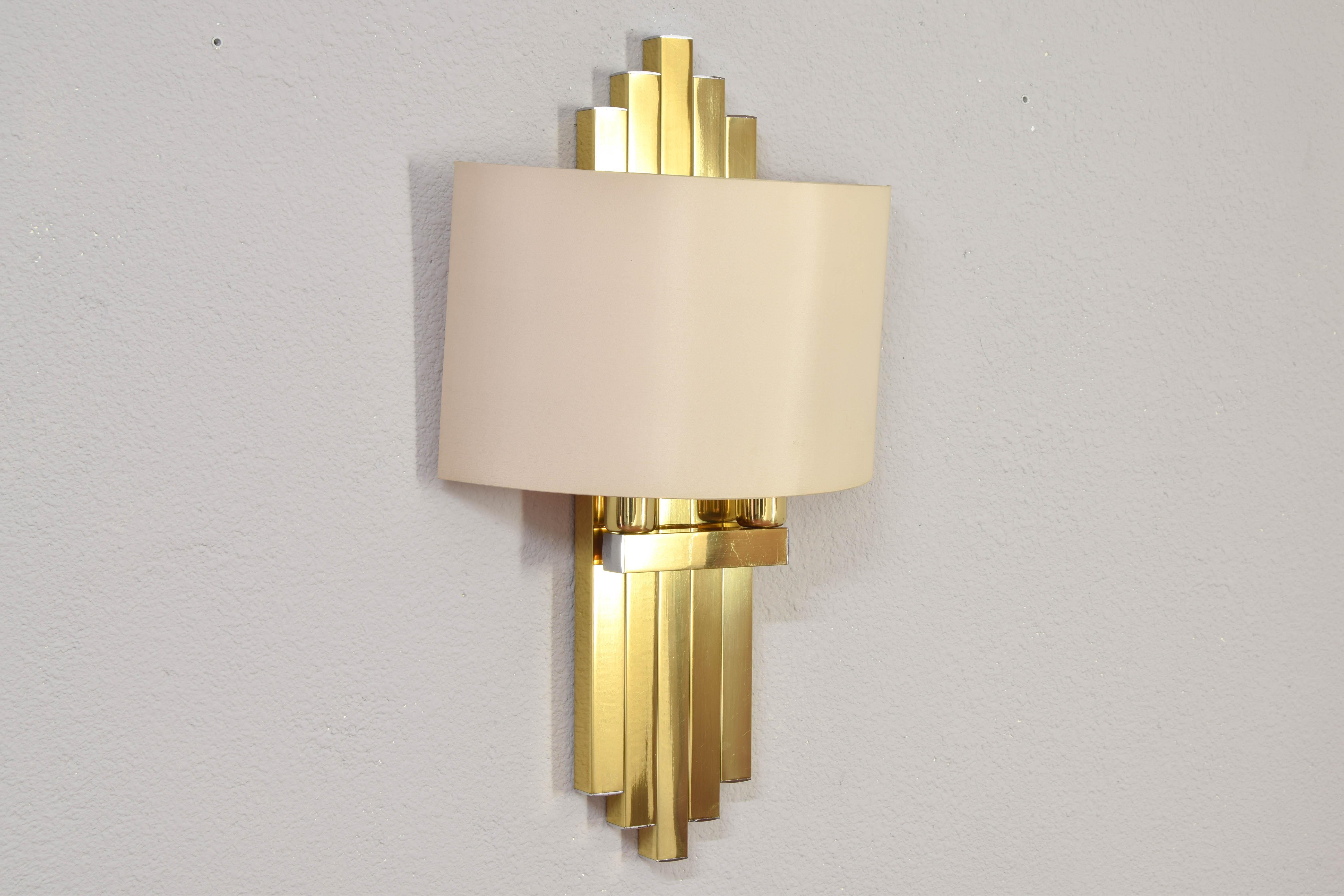 Hollywood Regency Brass Wall Sconce for BD Lumica, Spain, 1970 3