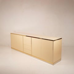 Willy Rizzo Hollywood Regency Sideboard in Creme und Messing für Mario Sabot 1970
