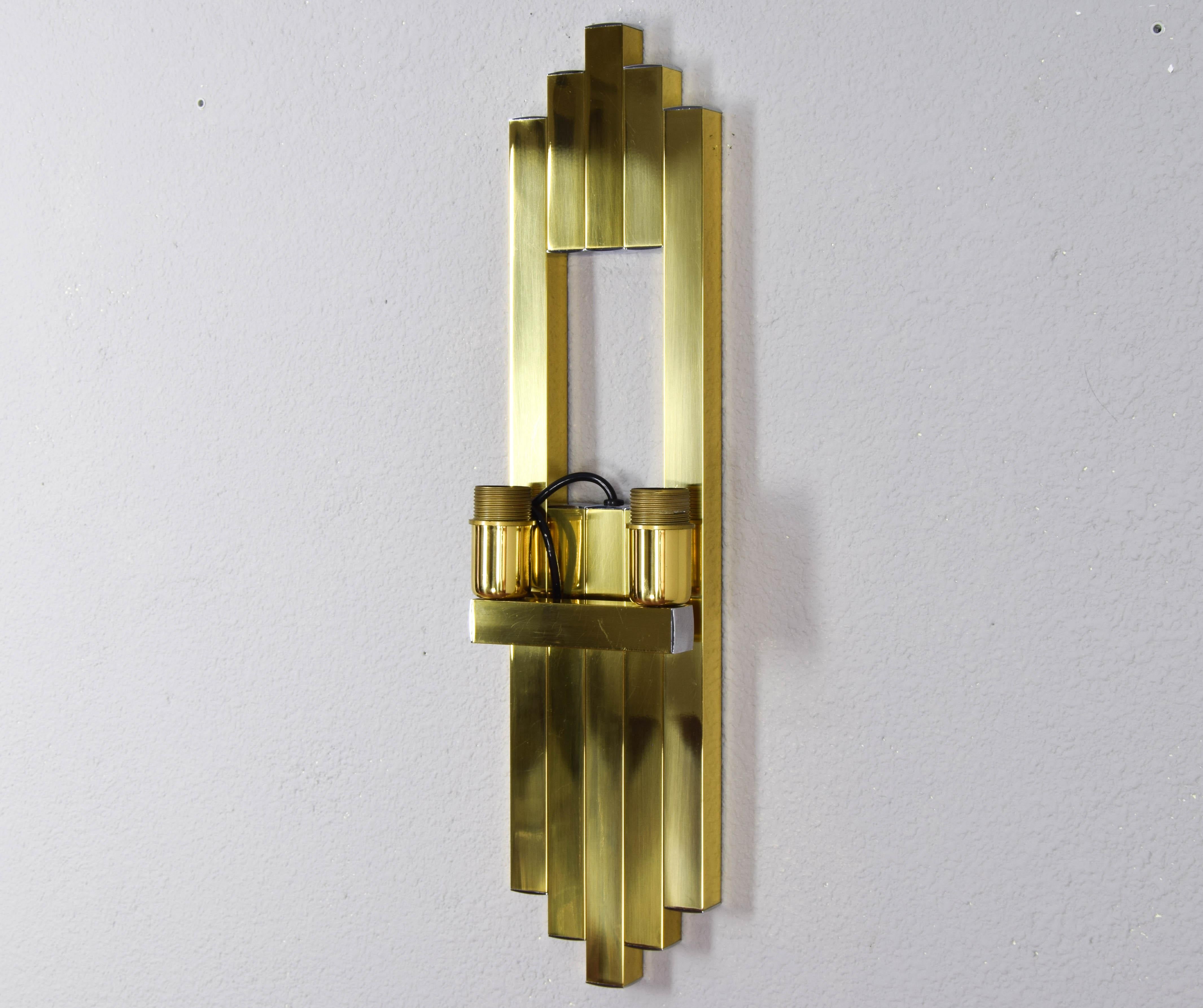 Hollywood Regency Great Brass Wall Sconce for Lumica BD, Spain, 1970 4