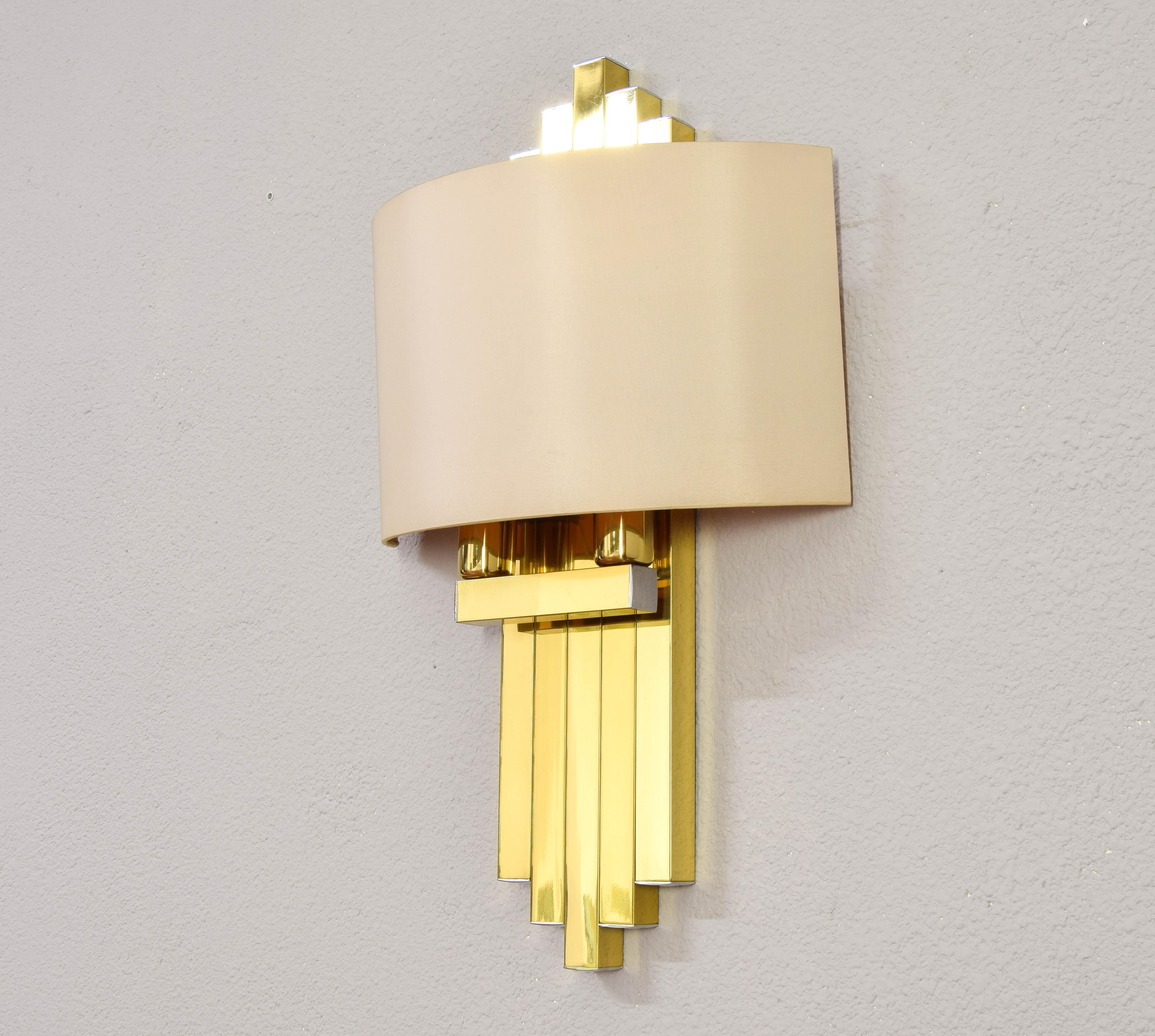 Spanish Hollywood Regency Great Brass Wall Sconce for Lumica BD, Spain, 1970