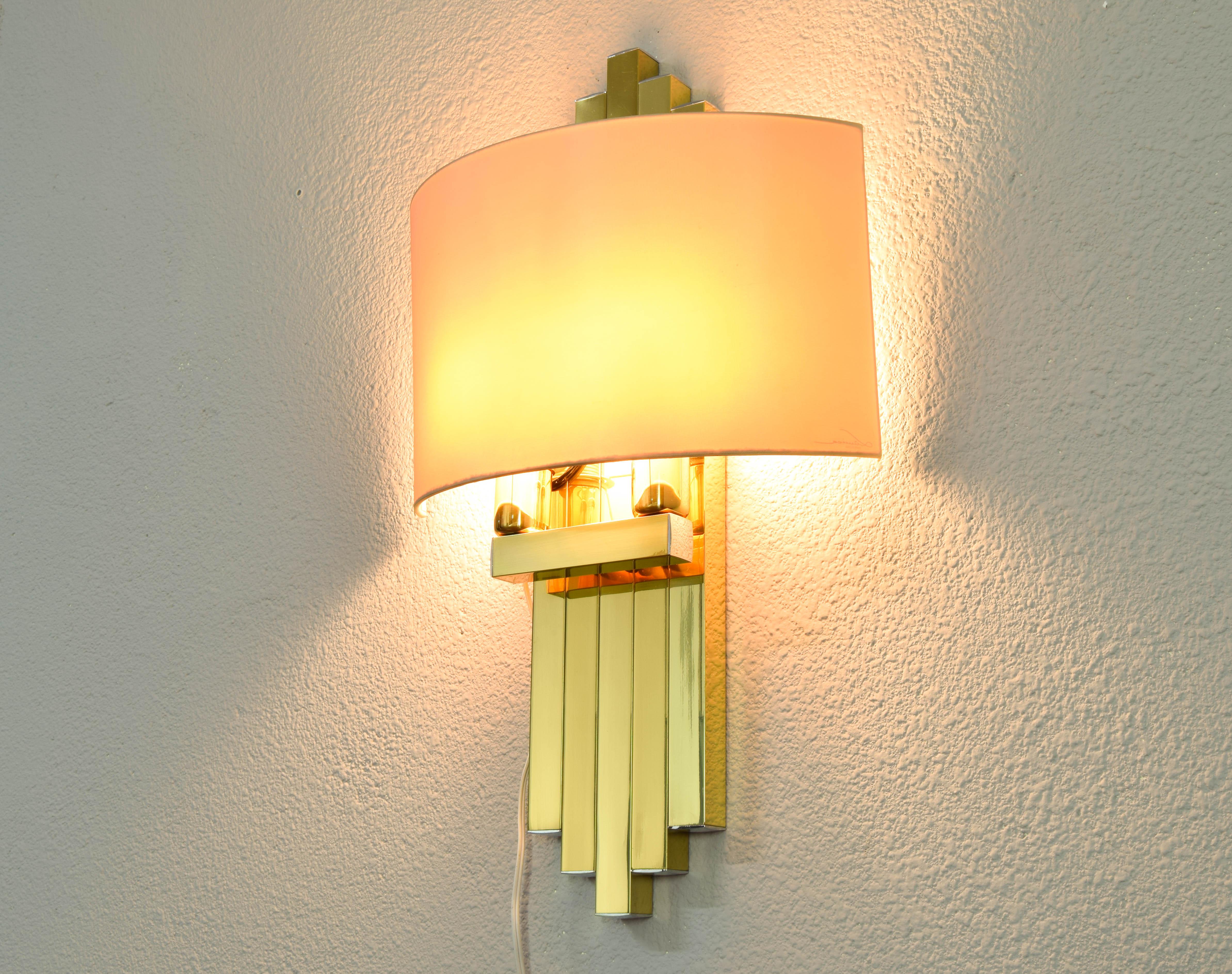Hollywood Regency Great Brass Wall Sconce for Lumica BD, Spain, 1970 2
