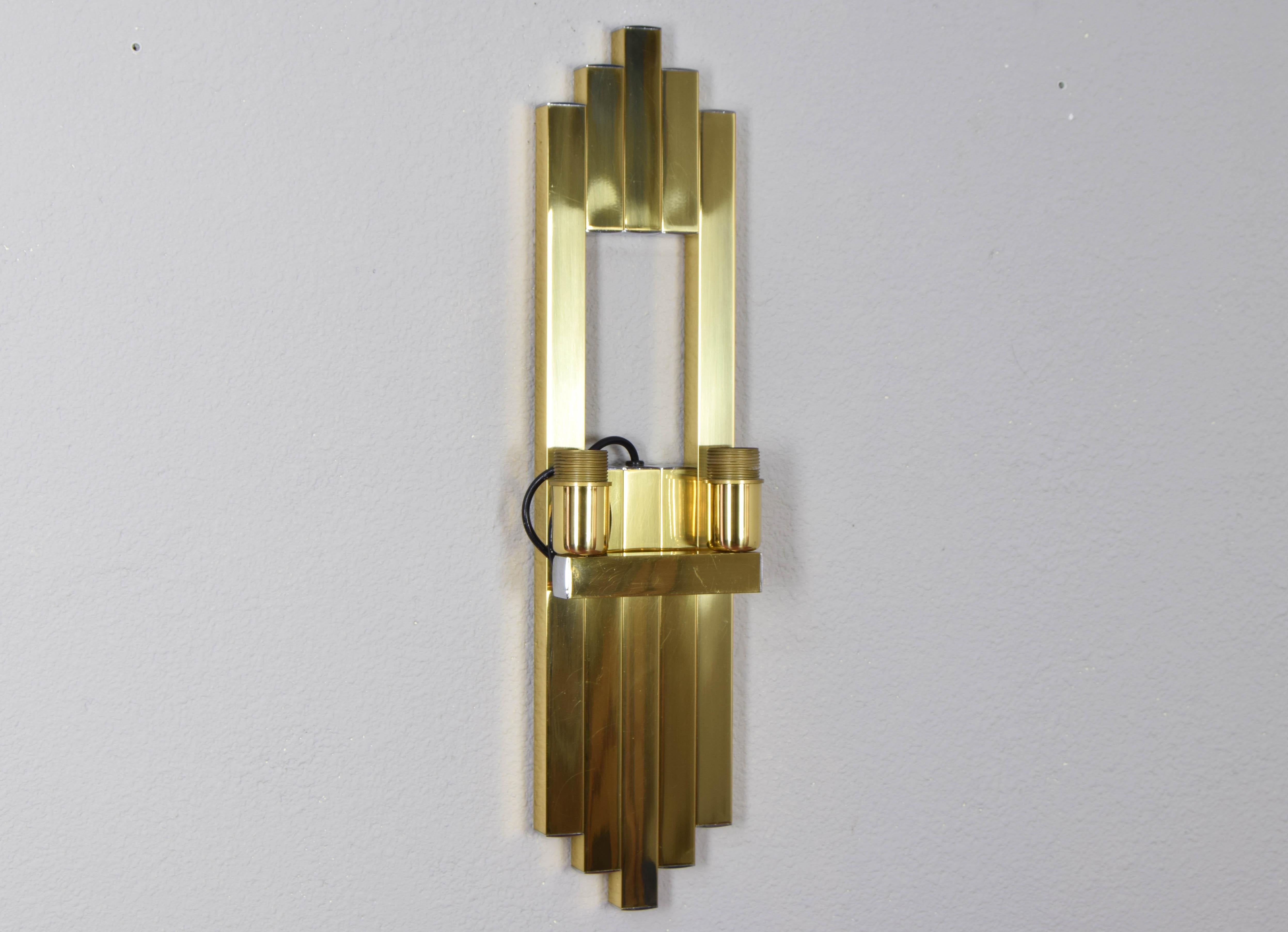 Hollywood Regency Great Brass Wall Sconce for Lumica BD, Spain, 1970 3