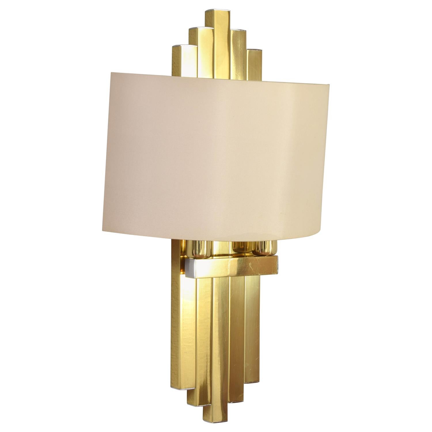 Hollywood Regency Great Brass Wall Sconce for Lumica BD, Spain, 1970