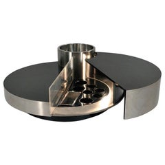 Willy Rizzo Iconic 'Trg' Revolving Cocktail Table