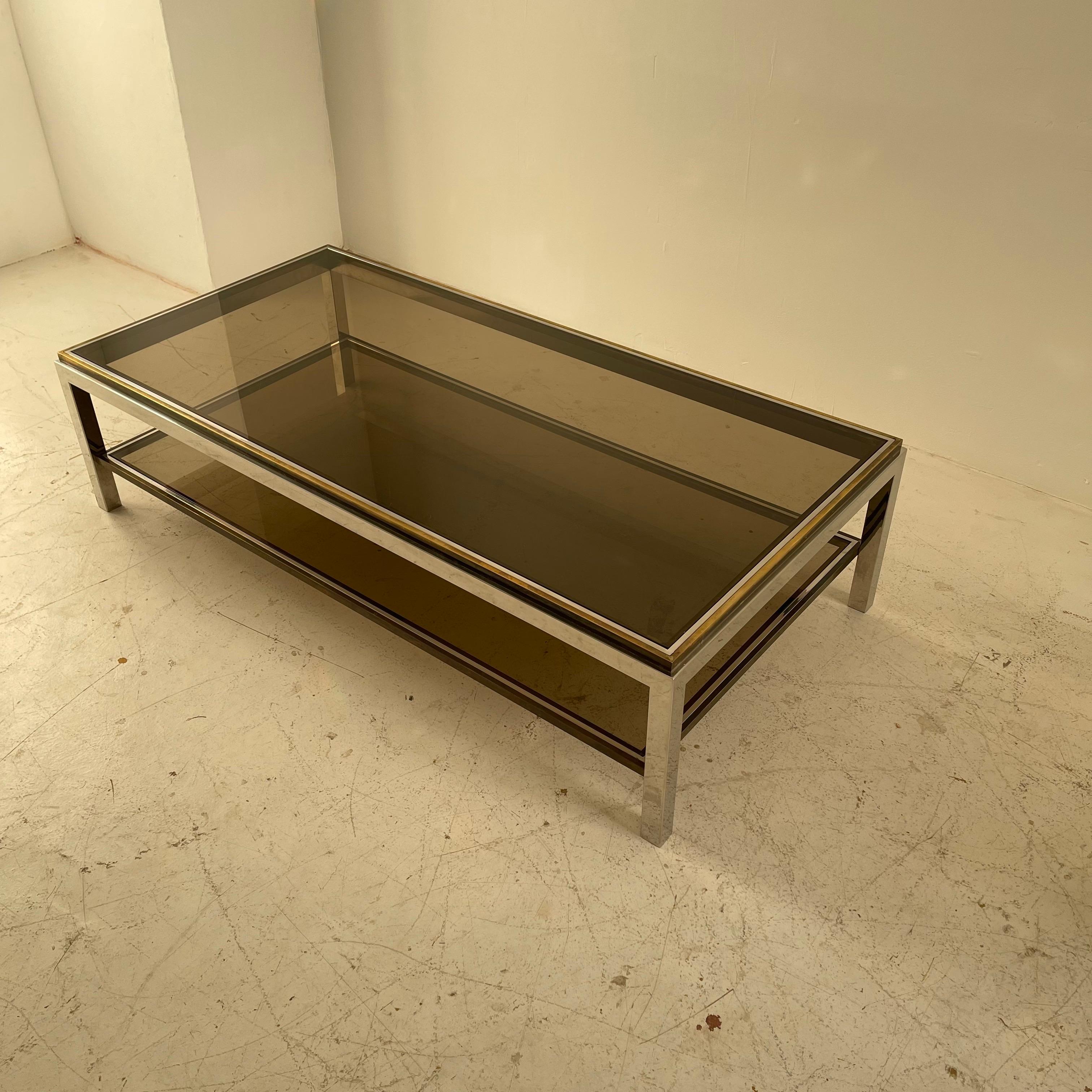 Willy Rizzo Impressive Large Brass Coffee Tables Model 'Flamina', Italy 1974 For Sale 5