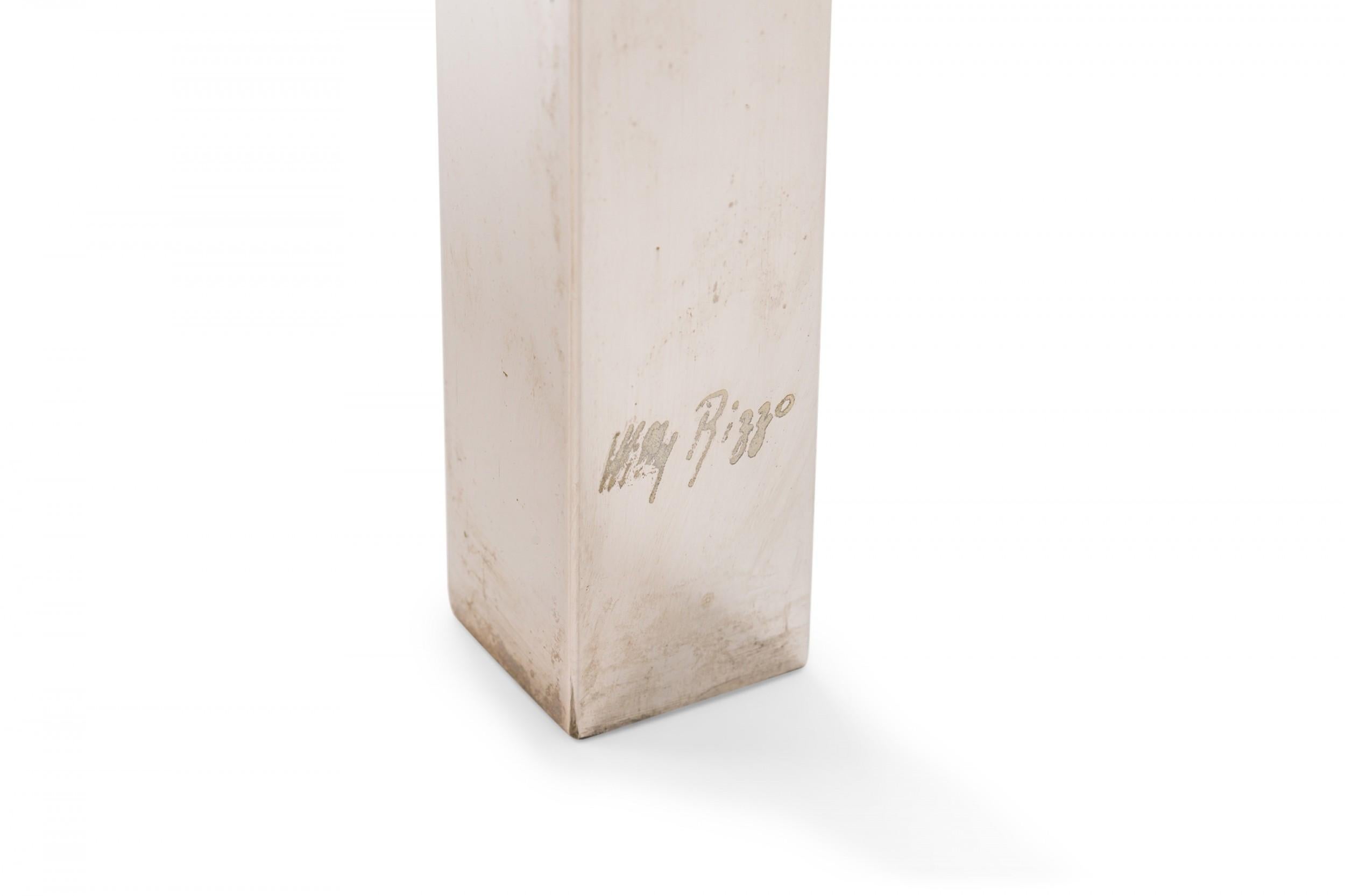 Willy Rizzo Italienischer Konsolentisch mit zwei Etagen aus Glas und Chrom aus der Mitte des Jahrhunderts (Messing) im Angebot