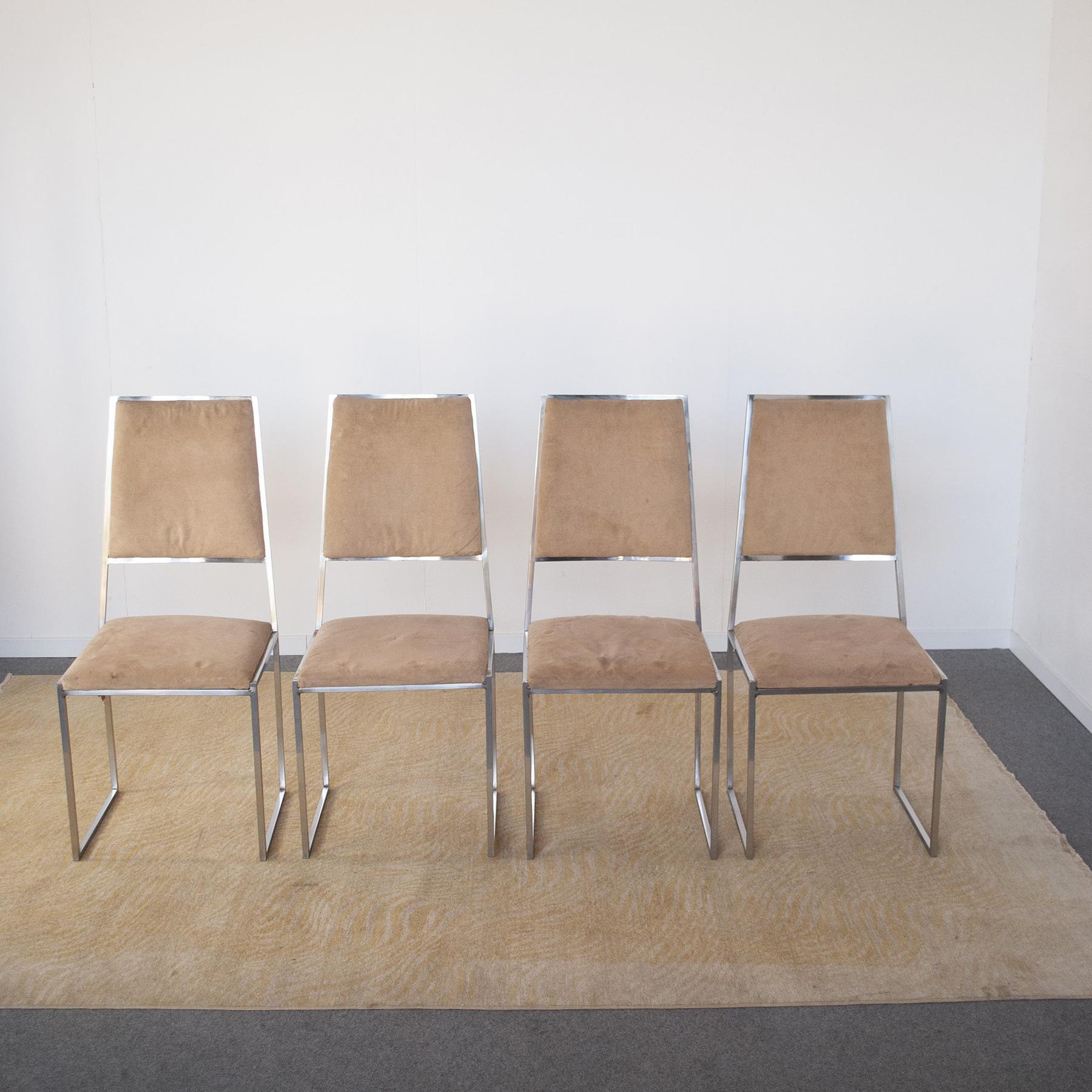Willy Rizzo Italian Midcentury set of two Chairs Mid 70's In Good Condition For Sale In bari, IT