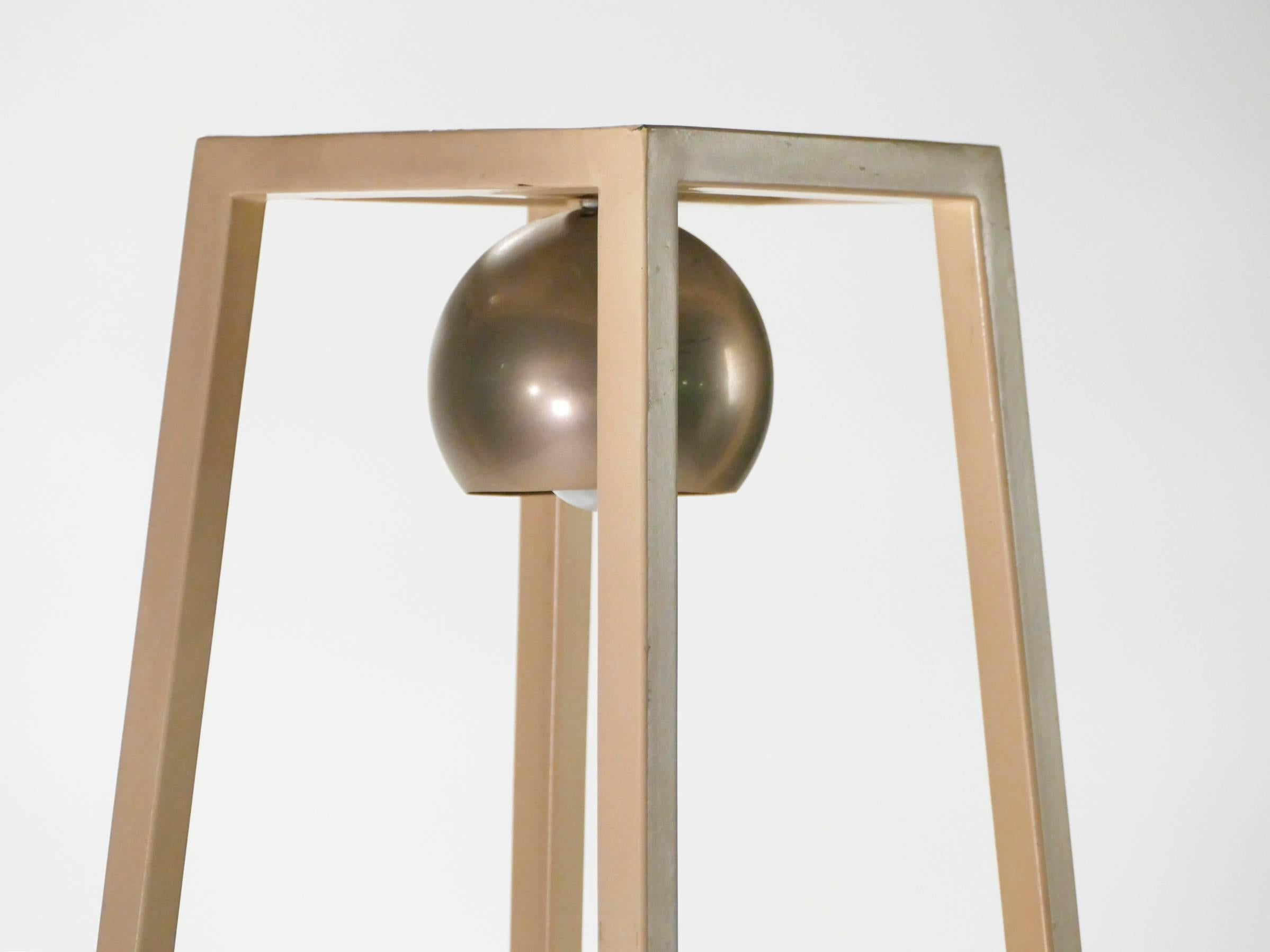 Italian Willy Rizzo Lacquer Brass Floor Lamp with Shelves, 1970s