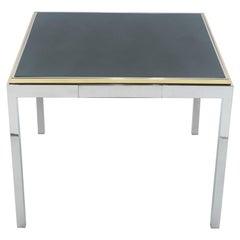 Willy Rizzo Lacquered Chrome Brass Flaminia Game Table, 1970s