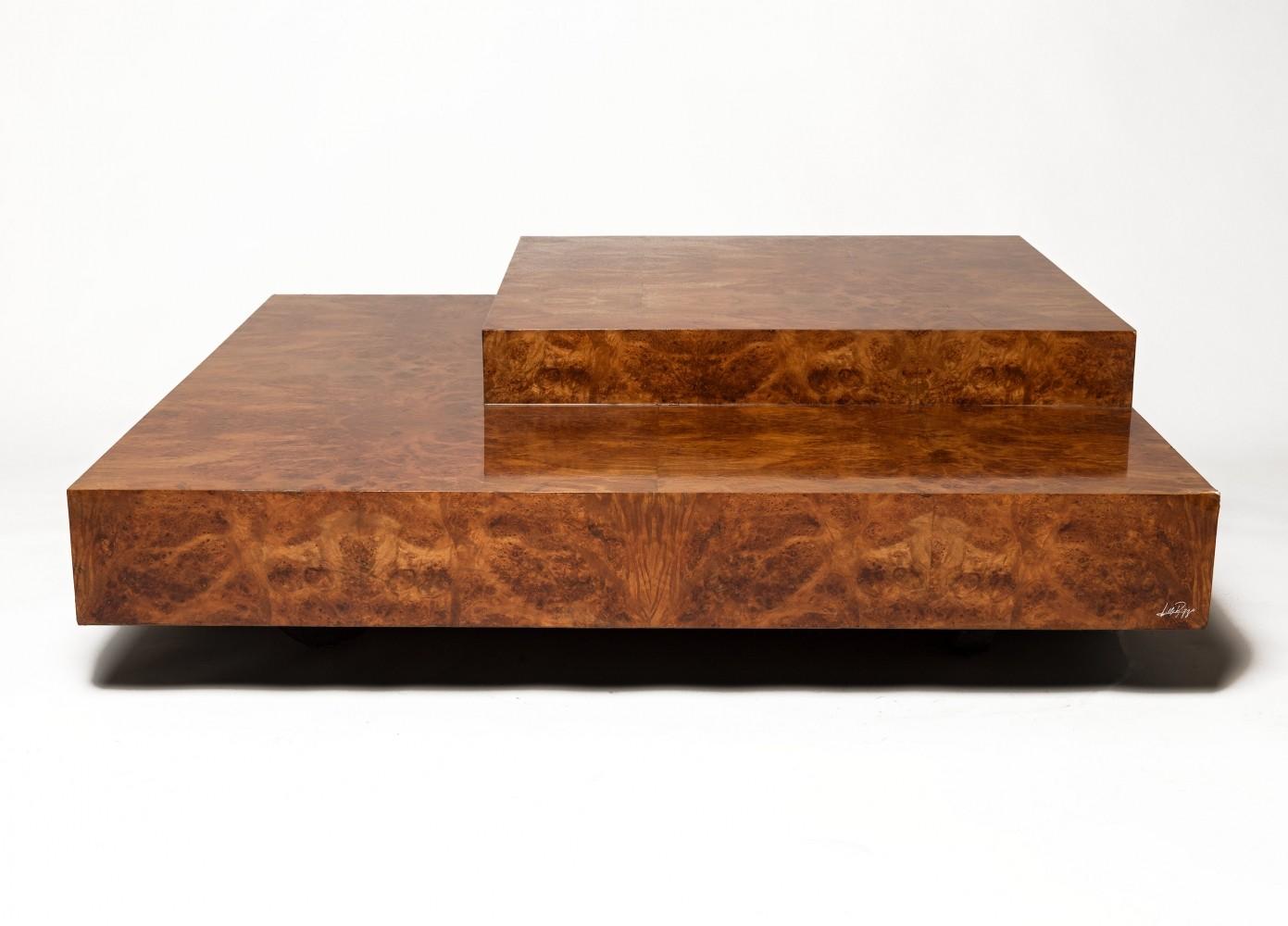 Table basse carrée Willy Rizzo vert menthe clair, années 1970 en vente 2