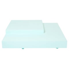 Willy Rizzo Light Mint Green Lacquer Square Coffee Table 1970s