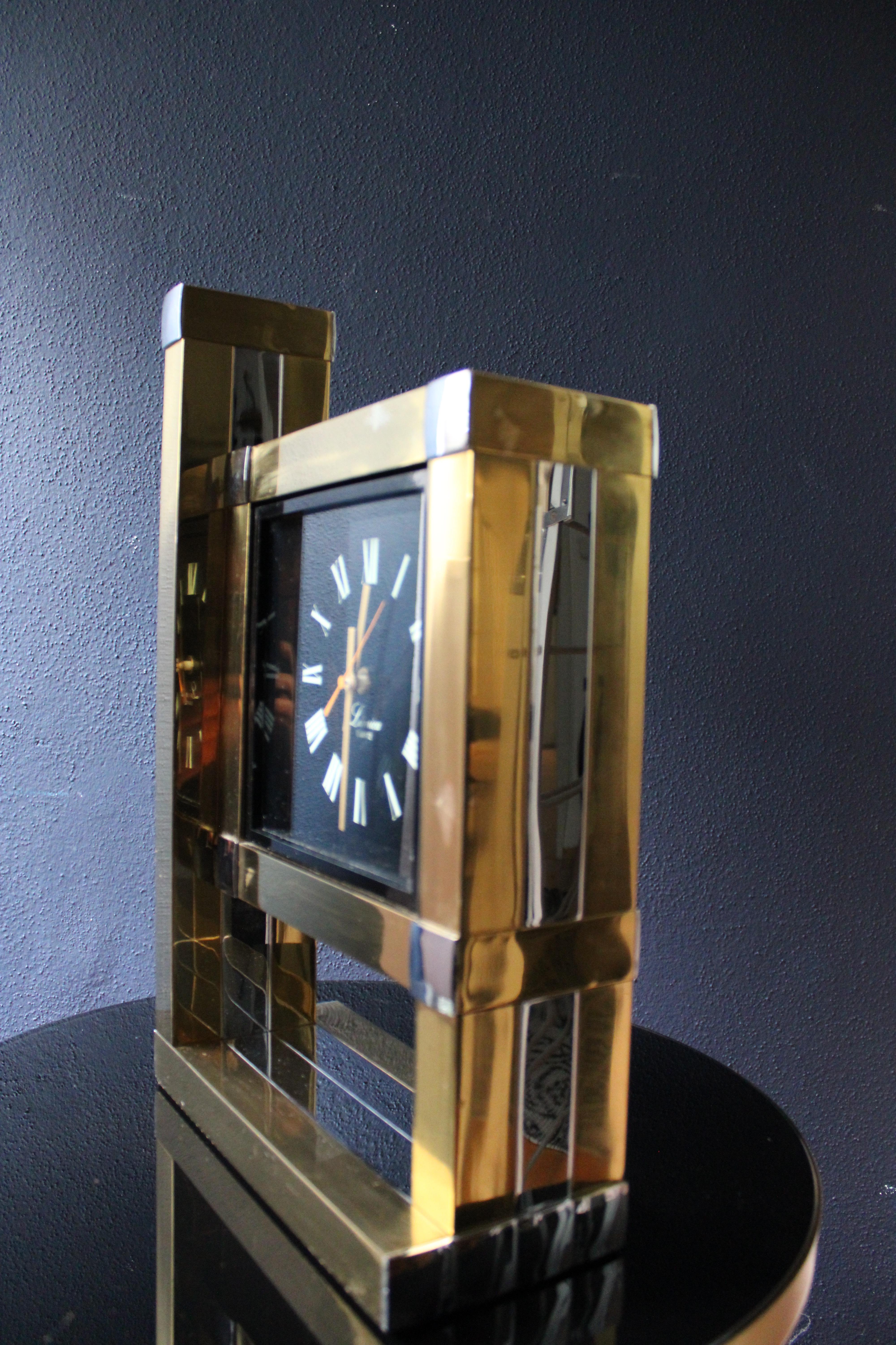 Willy Rizzo Lumica-Uhr, Bicolor, 1970er Jahre (Messing) im Angebot