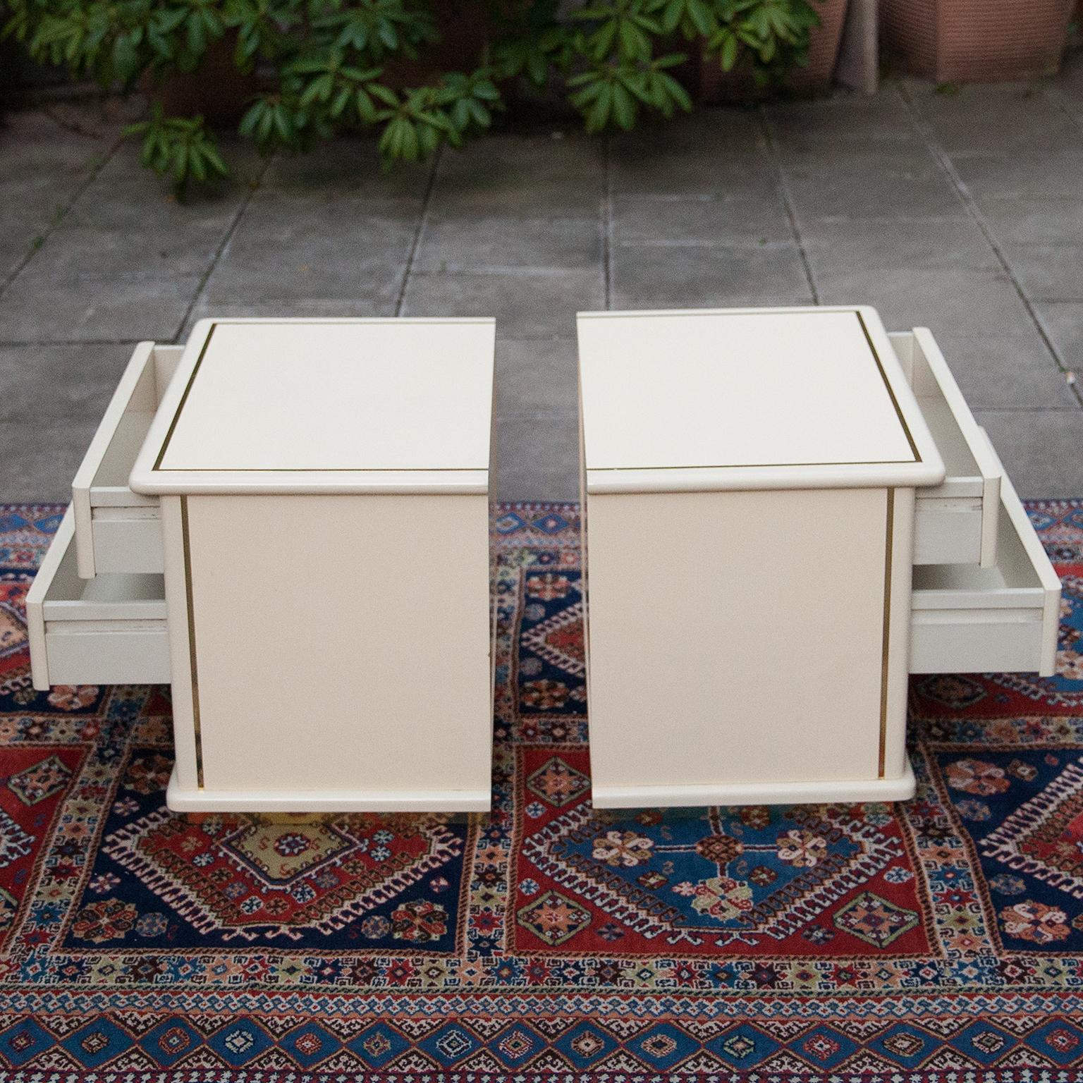 Hollywood Regency Willy Rizzo Mario Sabot Nightstands, 1970s