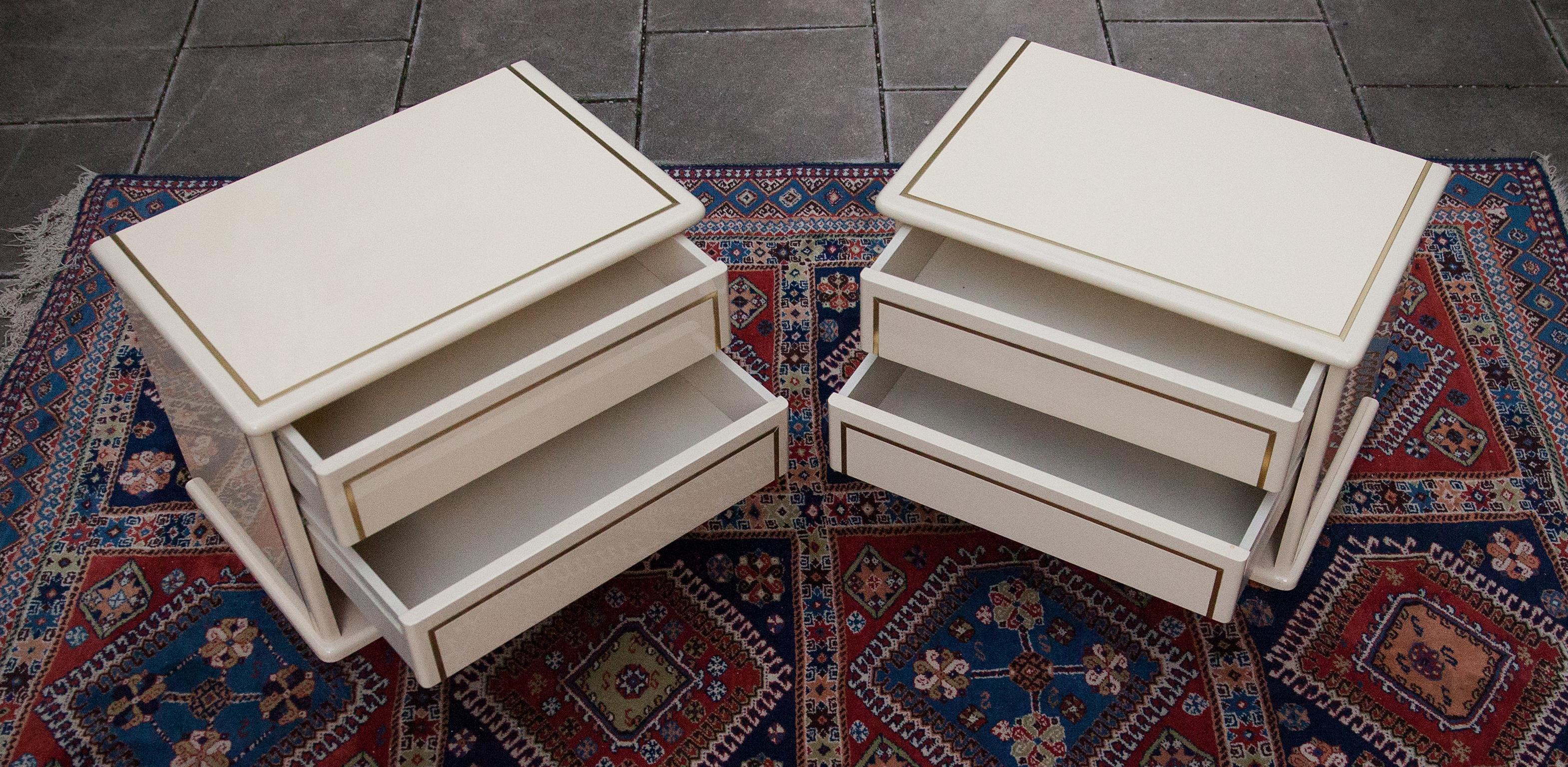 Italian Willy Rizzo Mario Sabot Nightstands, 1970s For Sale