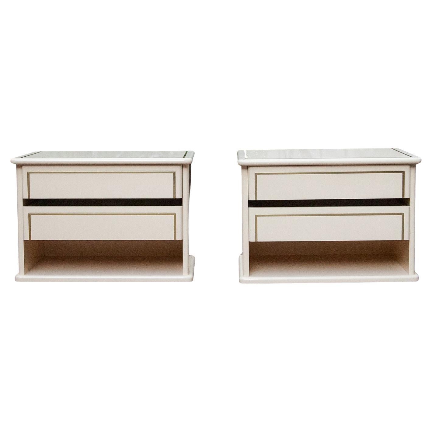 Willy Rizzo Mario Sabot Nightstands, 1970s