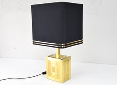 Lampe de bureau cubique en laiton de style italien moderne du milieu du siècle dernier, Lumica, 1970