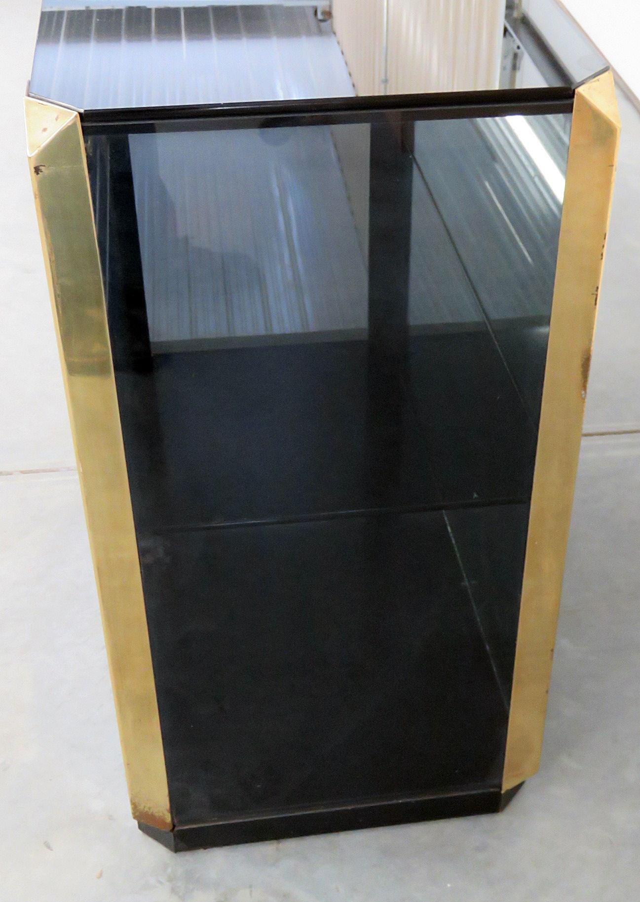 Brass Willy Rizzo Mid-Century Modern Display Cabinet