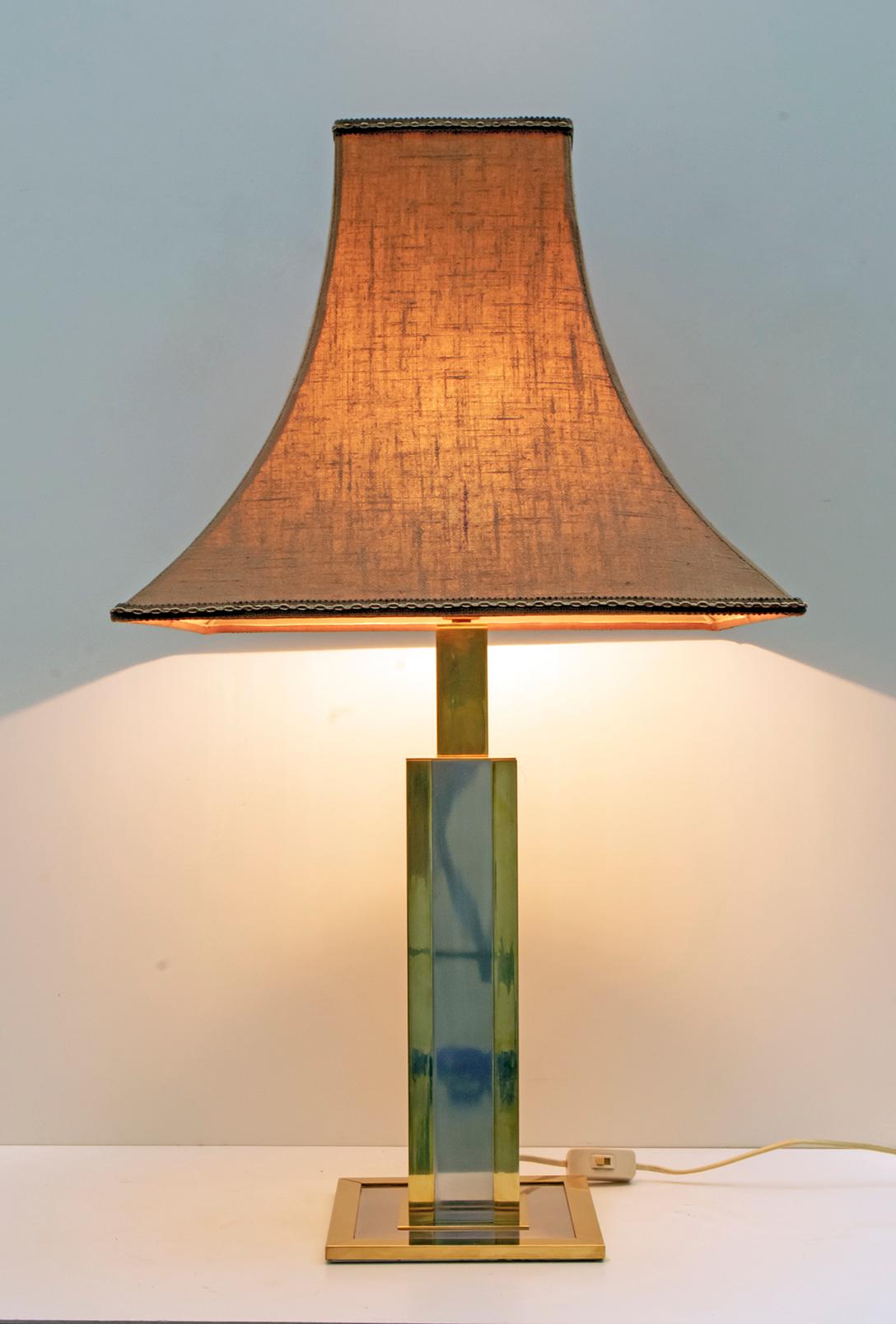 Late 20th Century Willy Rizzo Mid-Century Modern Italian Brass and Chrome Table Lamp, 1970s