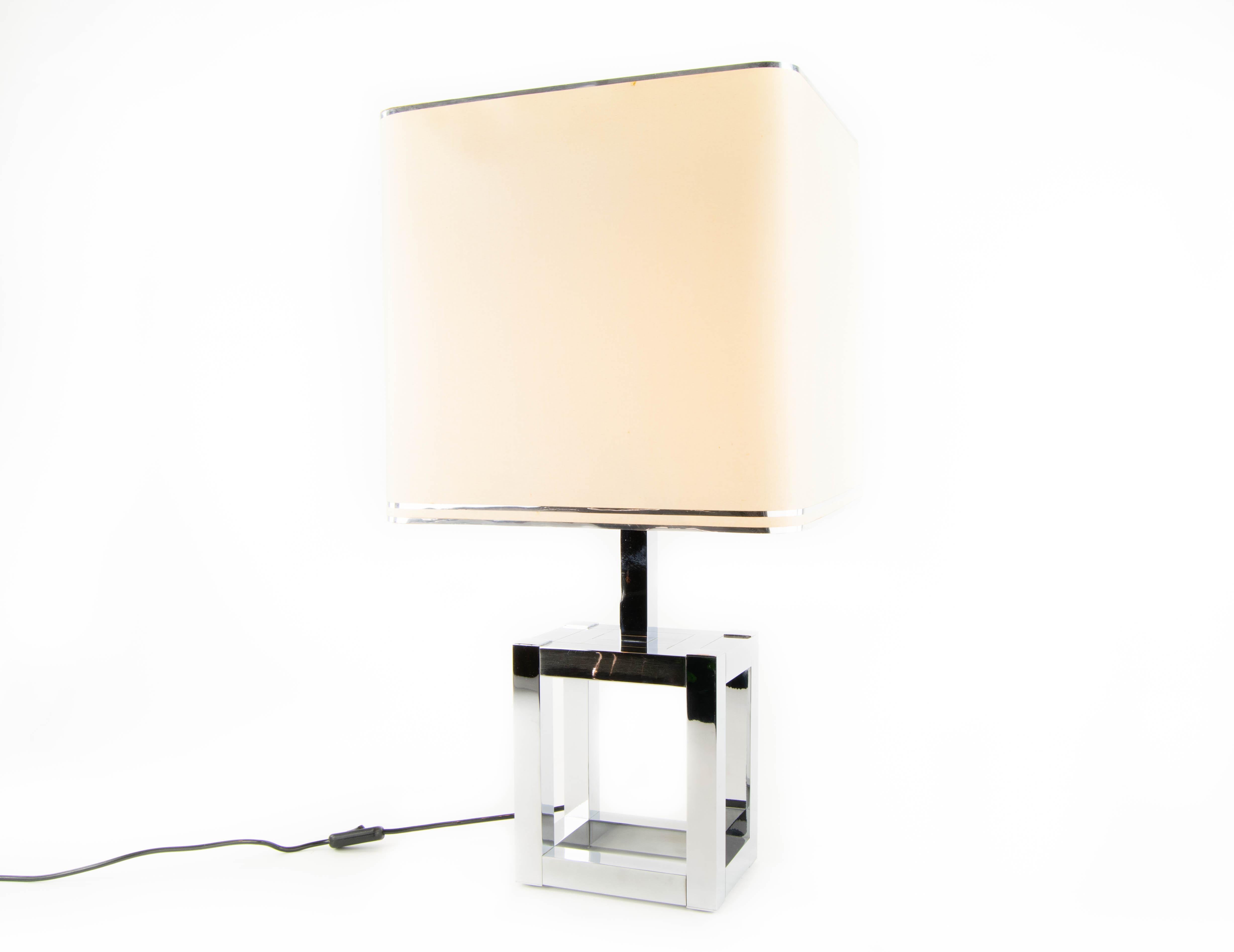 Willy Rizzo Mid-Century Modern Italian Chrome Table Lamp by Lumica, 1970 2