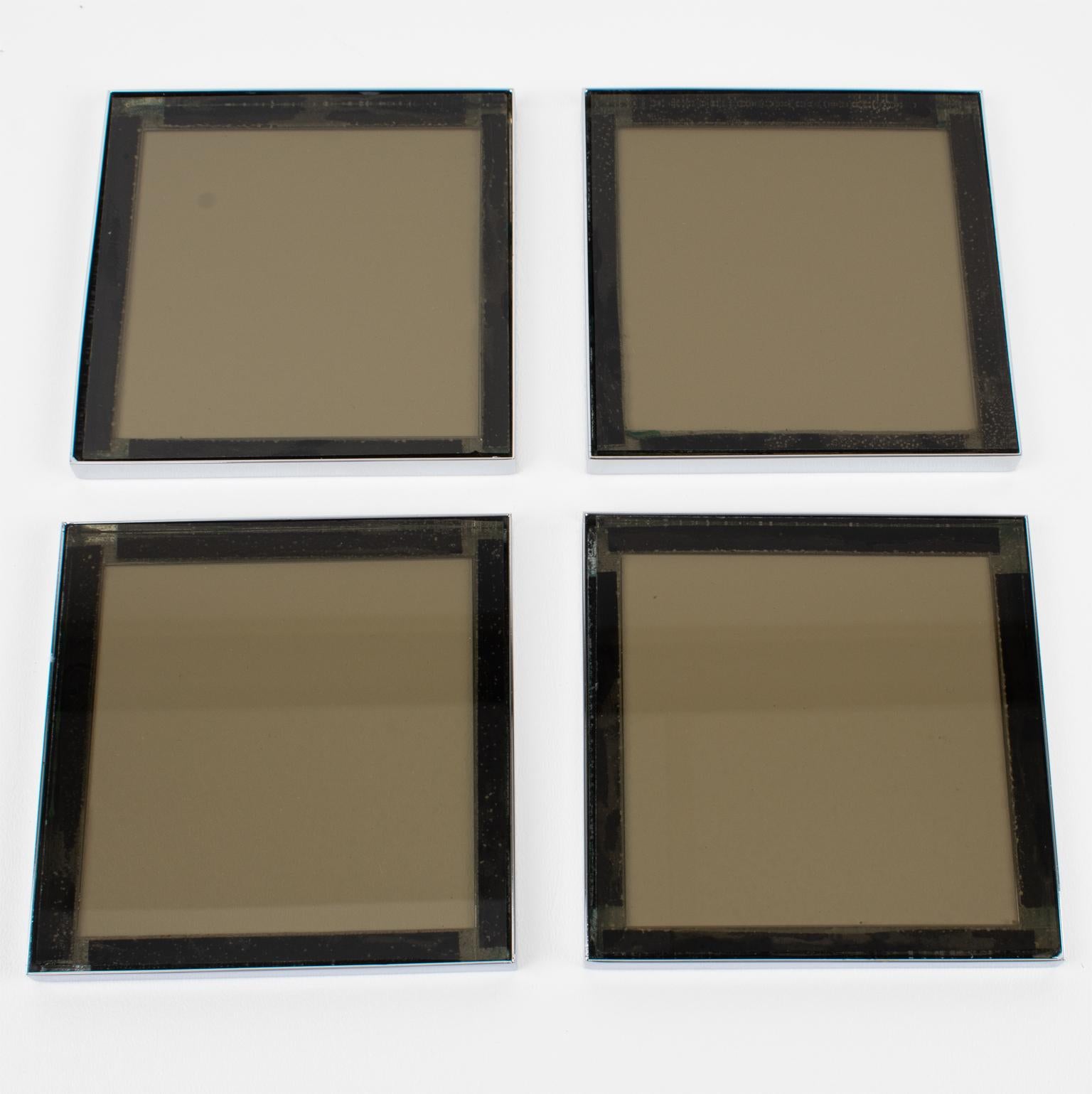 Posavasos cromados modernistas Willy Rizzo, hacia 1970 en venta 2