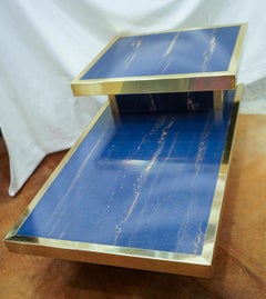 Willy Rizzo Midcentury Lapislazuli Blue End Table from Roche Bobois Collection