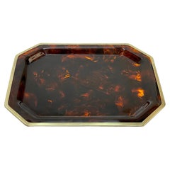 Willy Rizzo MidCentury Lucite, Brass Large Serving Tray for Christian Dior 1970s