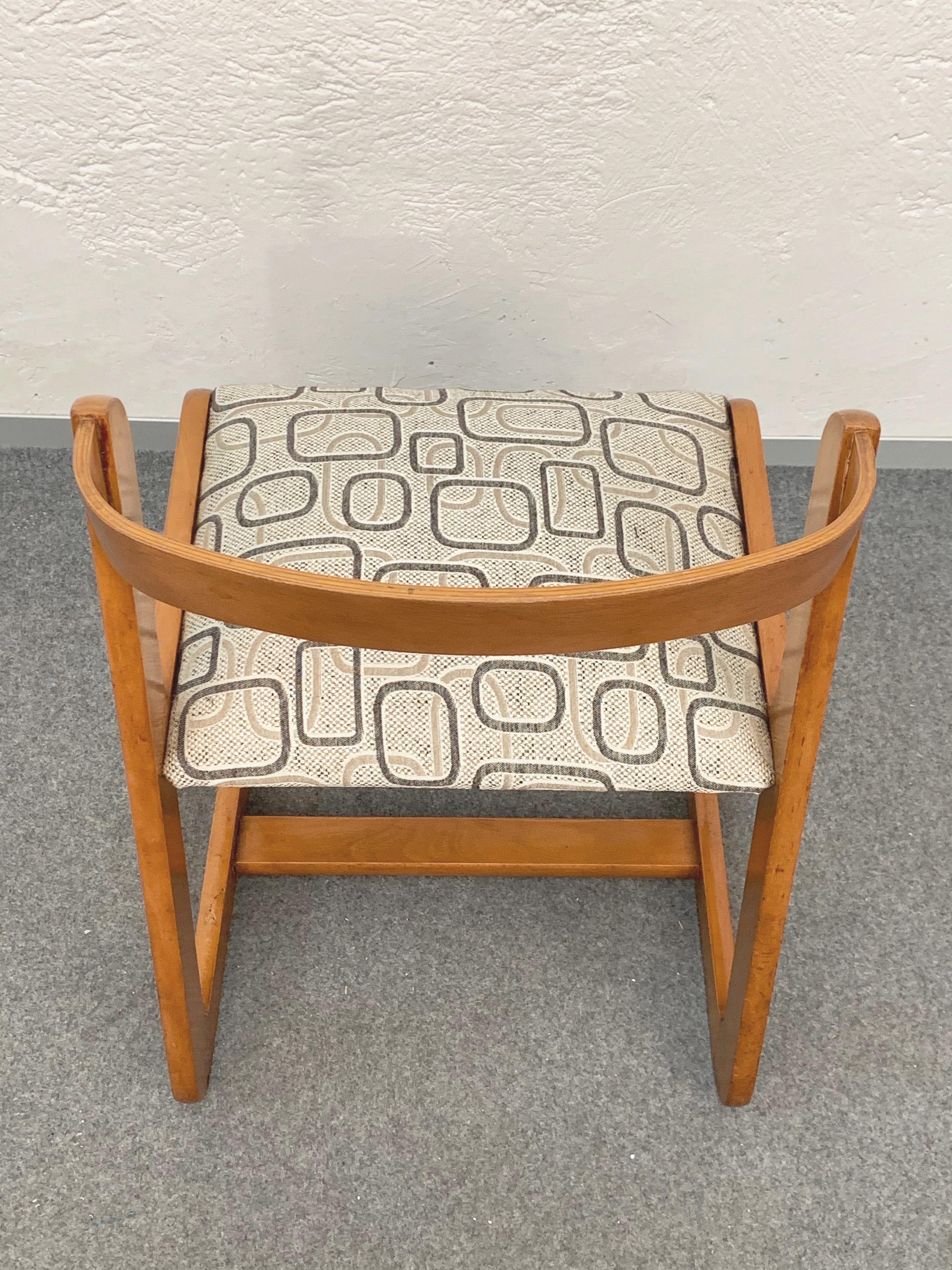 Willy Rizzo Midcentury Wooden and Fabric Italian Chairs for Mario Sabot, 1970 7
