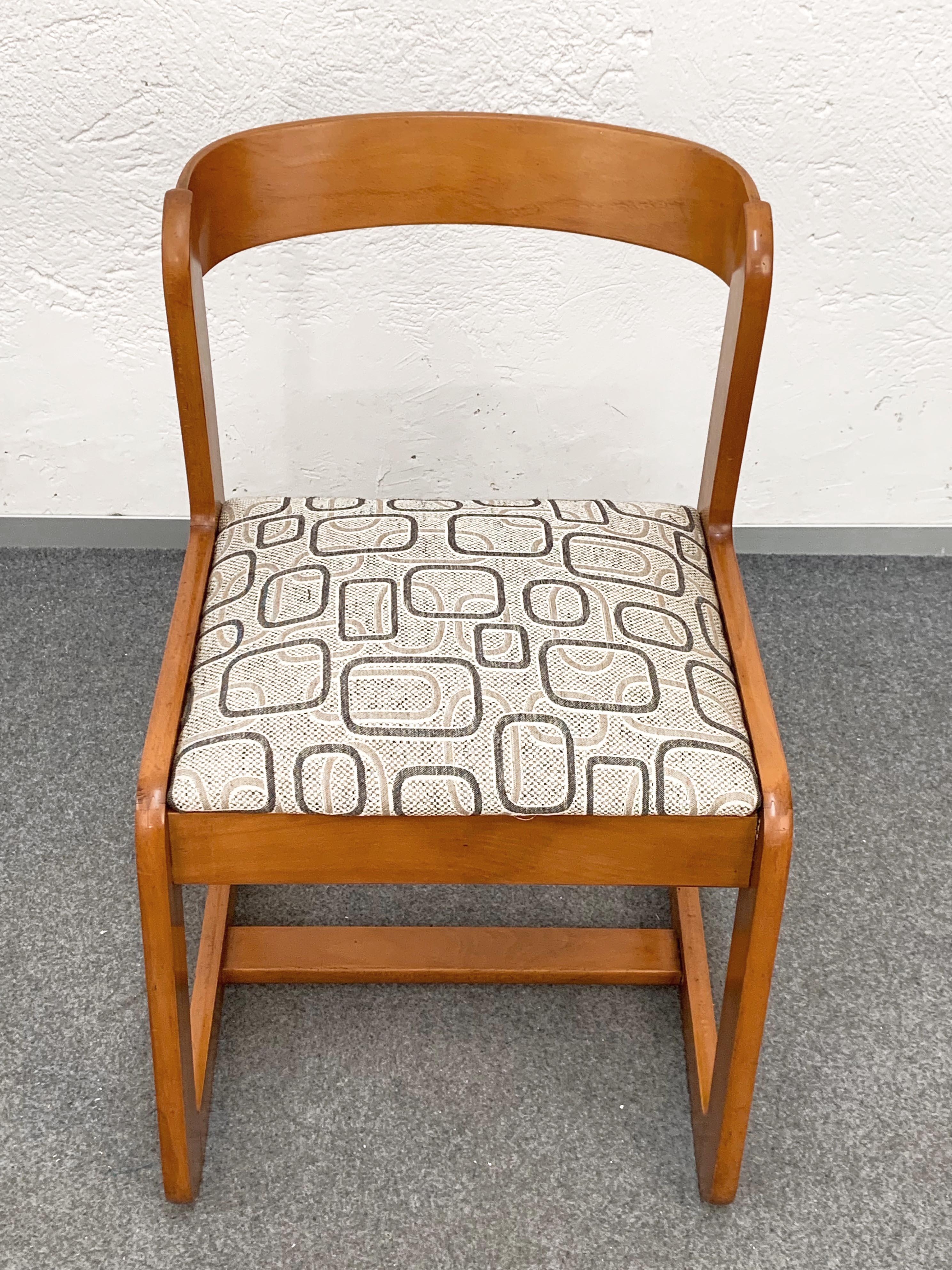 Willy Rizzo Midcentury Wooden and Fabric Italian Chairs for Mario Sabot, 1970 3