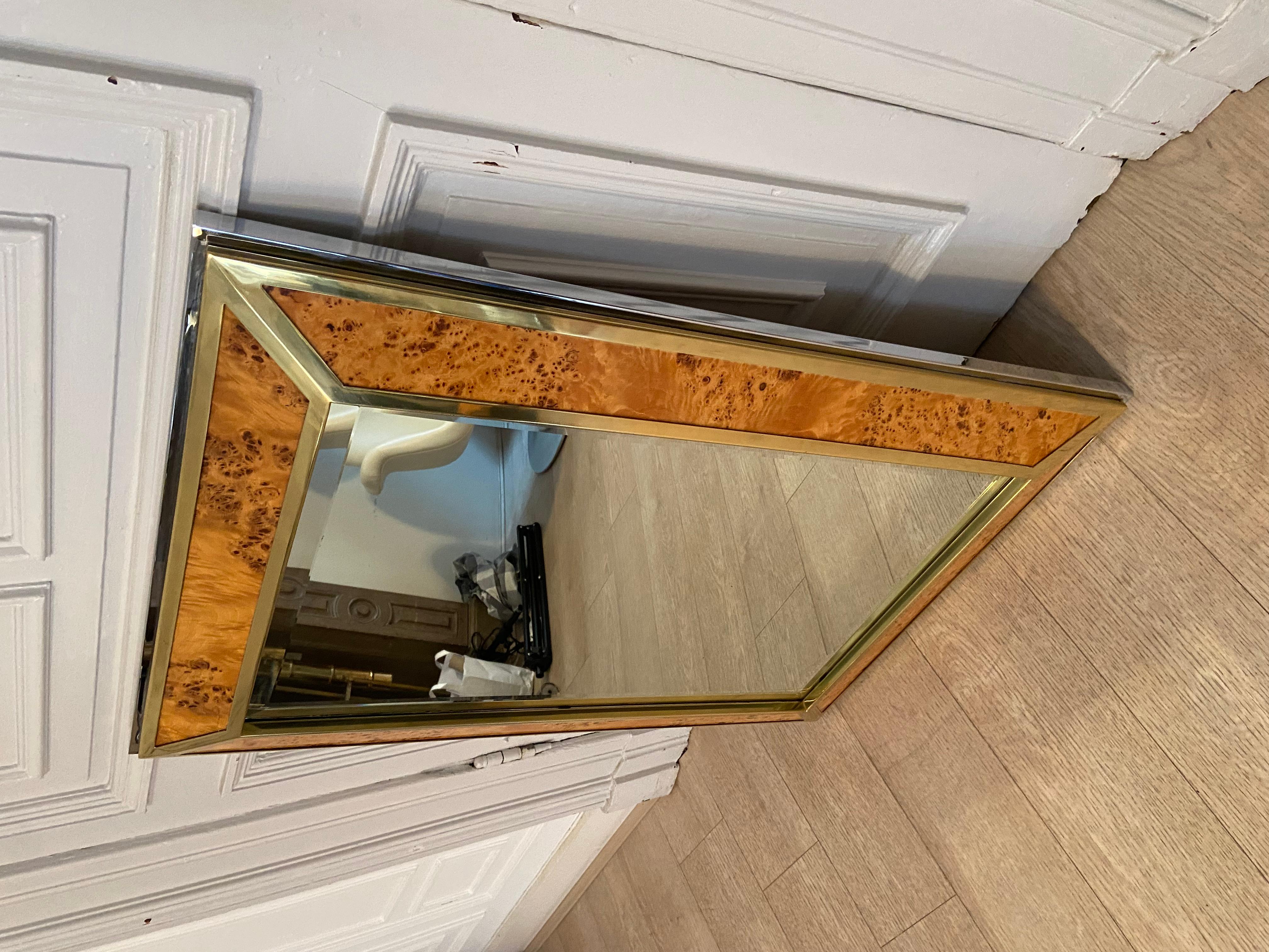 Mid-Century Modern Willy Rizzo Mirror for Mario Sabot 'ALVEO Collection'