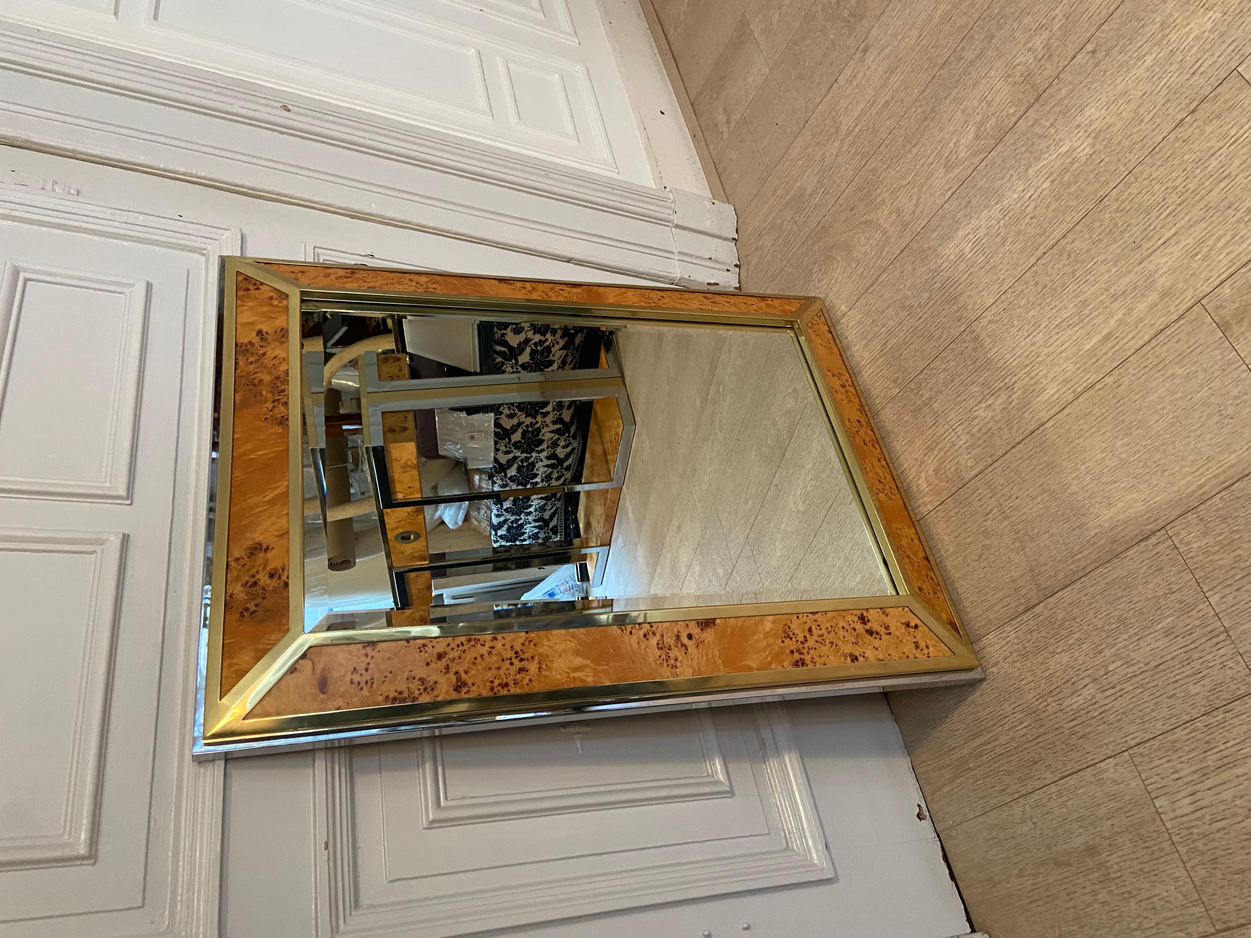 Willy Rizzo Mirror for Mario Sabot 'ALVEO Collection' In Good Condition In Brussels , BE