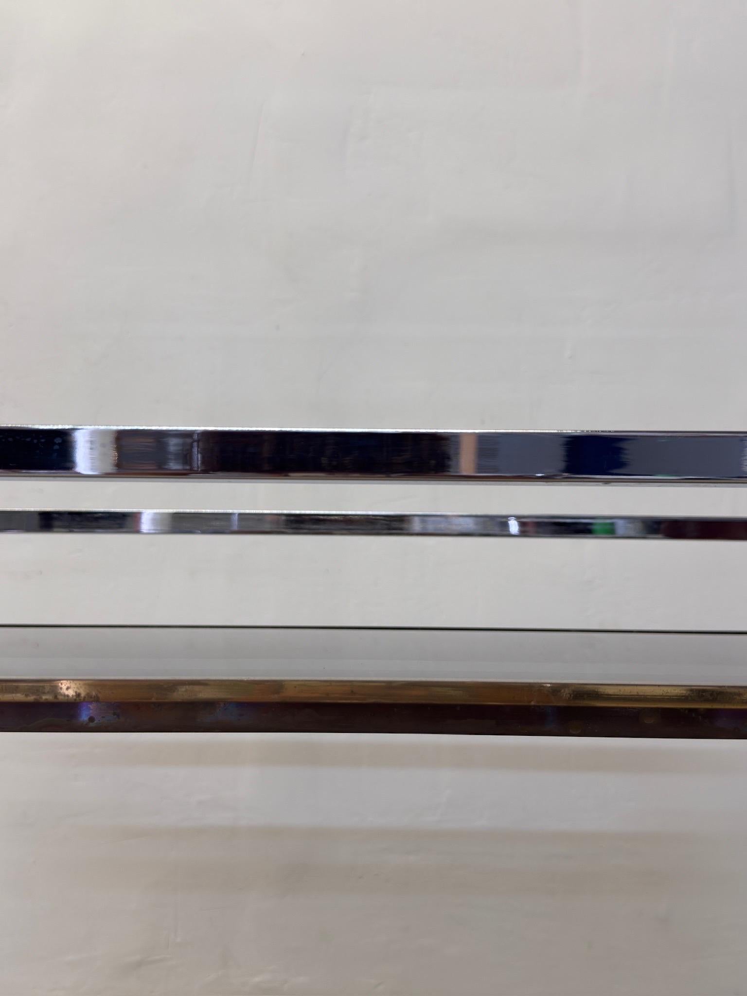 Willy Rizzo Mixed Metal Two Level Smoked Glass Bar Cart or Trolley, Italy 1970s For Sale 5