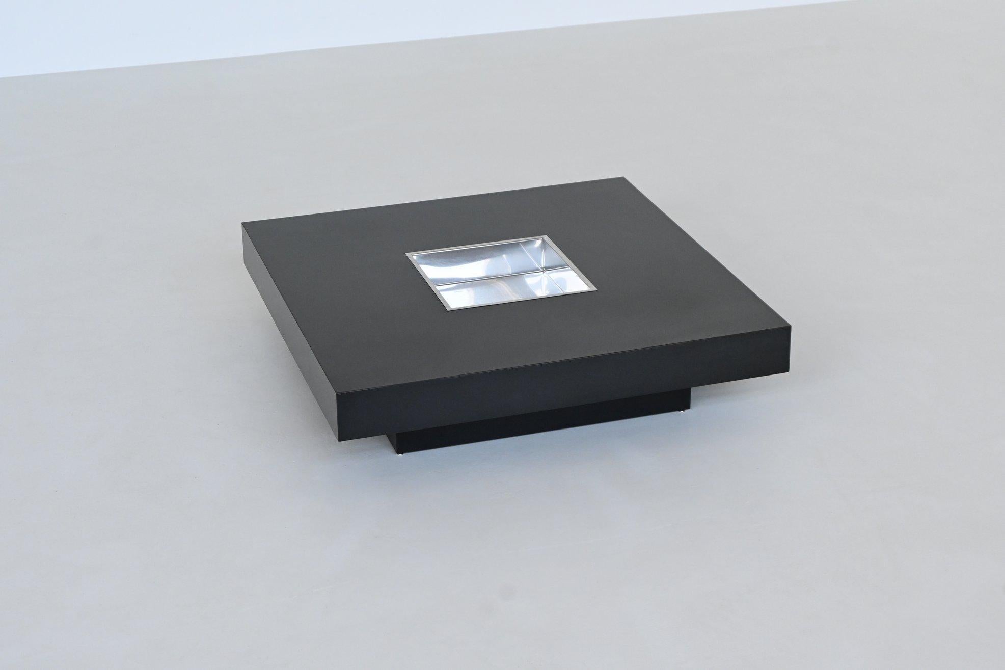 Table basse de bar en noir Willy Rizzo modèle TRV Belgique 1970 7