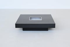 Table basse de bar en noir Willy Rizzo modèle TRV Belgique 1970