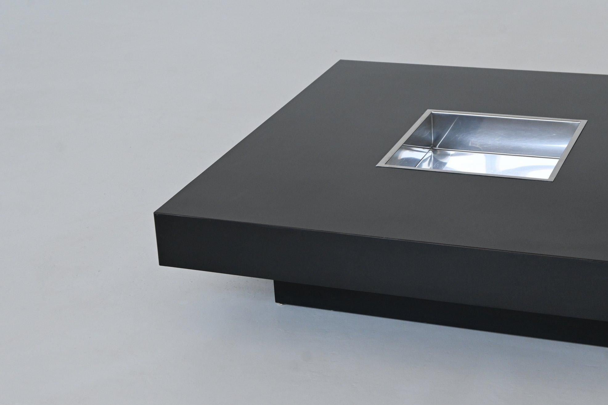Table basse de bar en noir Willy Rizzo modèle TRV Belgique 1970 Bon état à Etten-Leur, NL