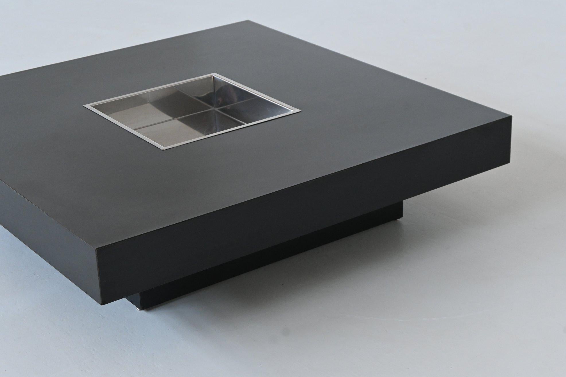 Fin du 20e siècle Table basse de bar en noir Willy Rizzo modèle TRV Belgique 1970