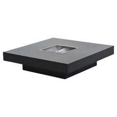 Table basse de bar en noir Willy Rizzo modèle TRV Belgique 1970
