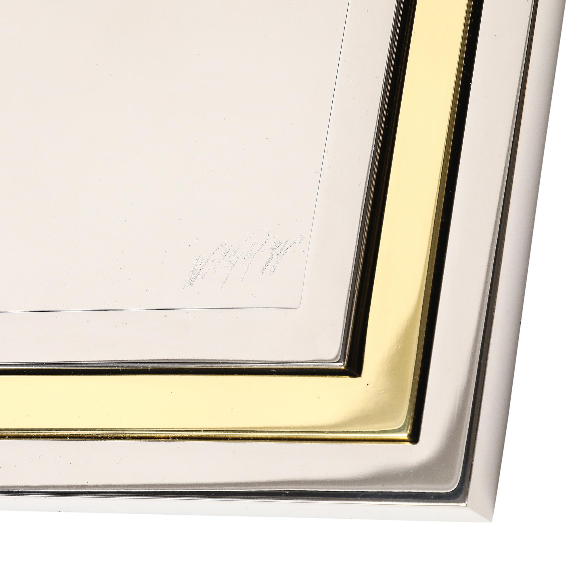 Willy Rizzo Nesting Trays, Brass, Stainless Steel, Signed For Sale 4