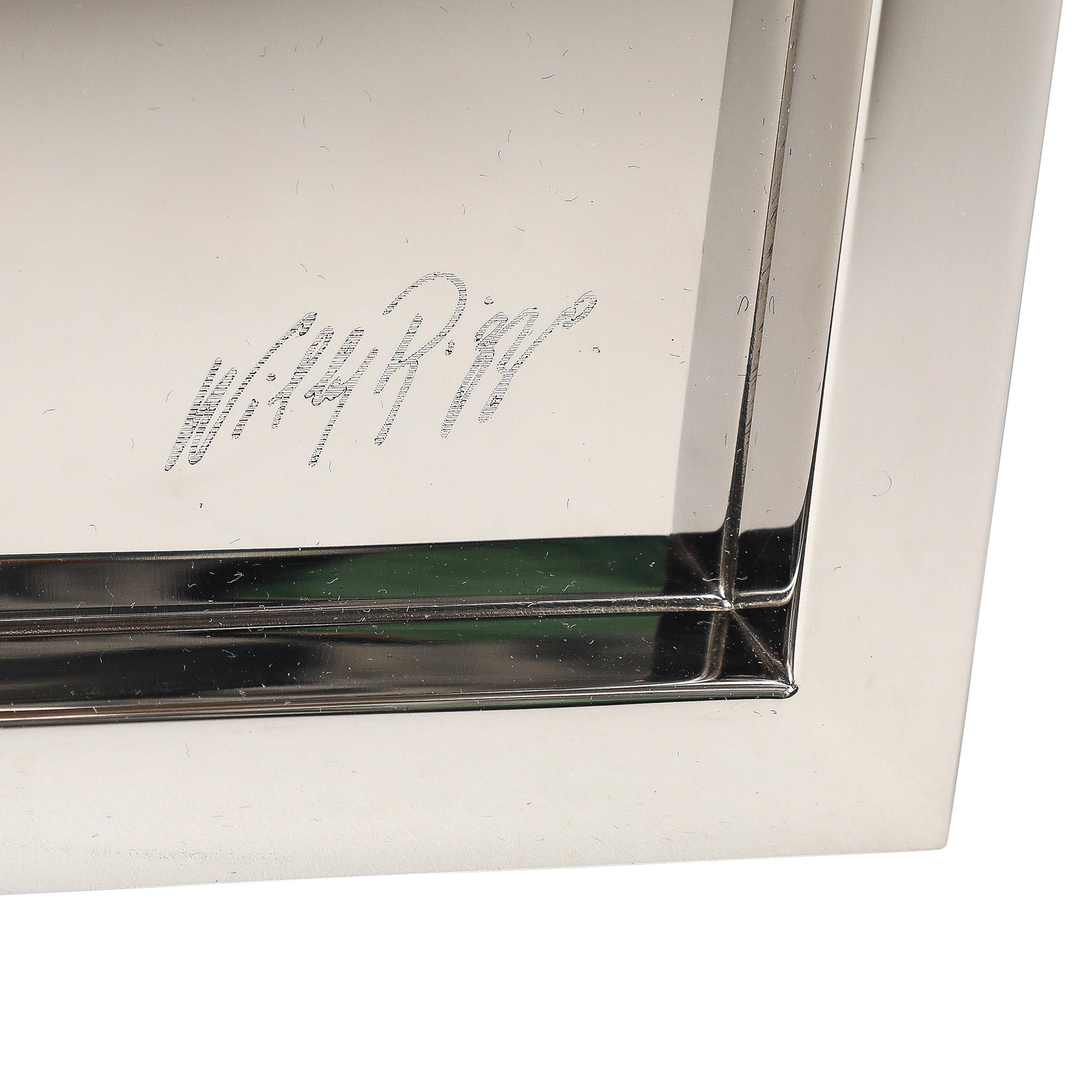 Willy Rizzo Nesting Trays, Brass, Stainless Steel, Signed For Sale 11