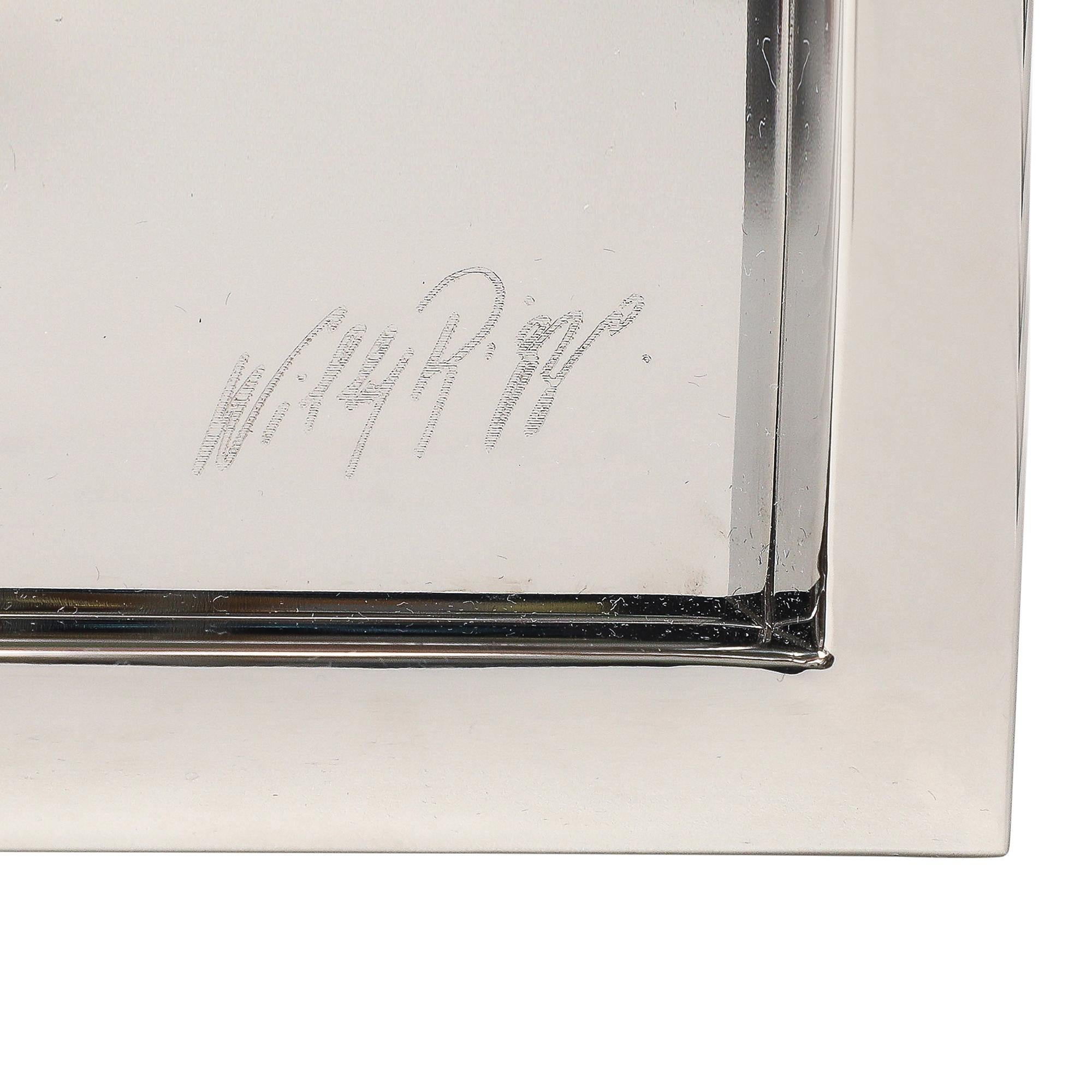 Willy Rizzo Nesting Trays, Brass, Stainless Steel, Signed For Sale 12