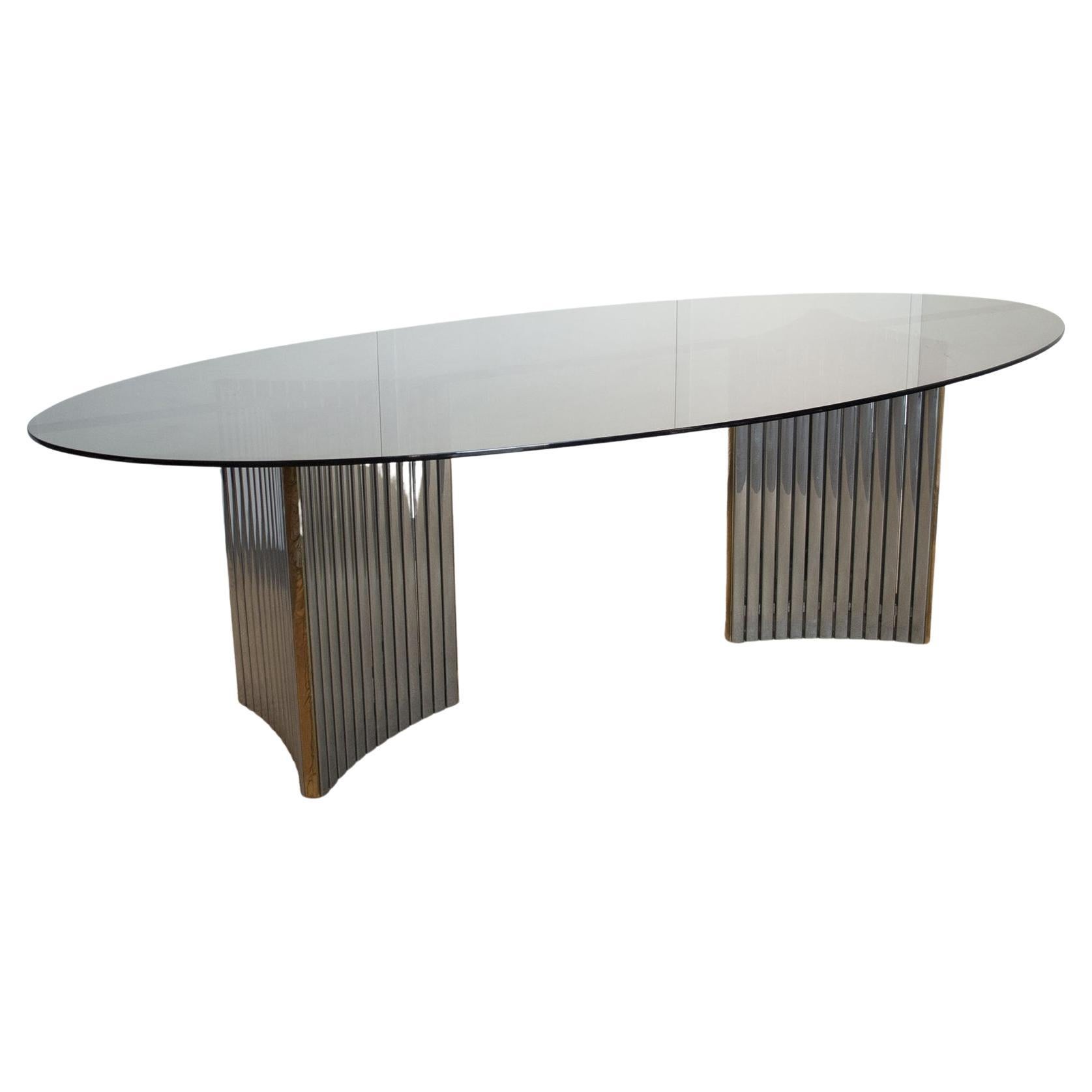 Willy Rizzo oval dinning table 70's. For Sale