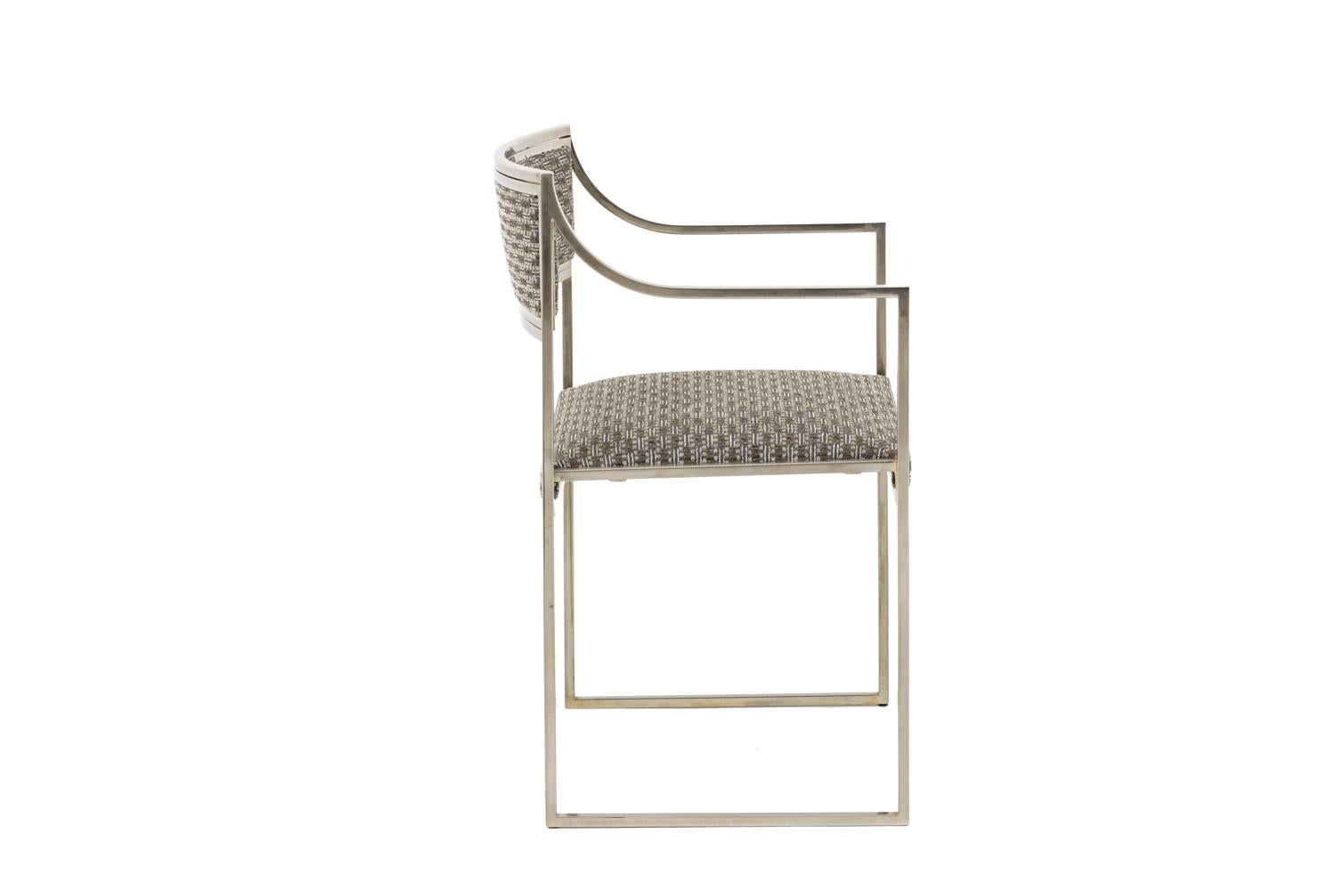Italian Willy Rizzo, Chromed Metal Armchair, 1970s For Sale