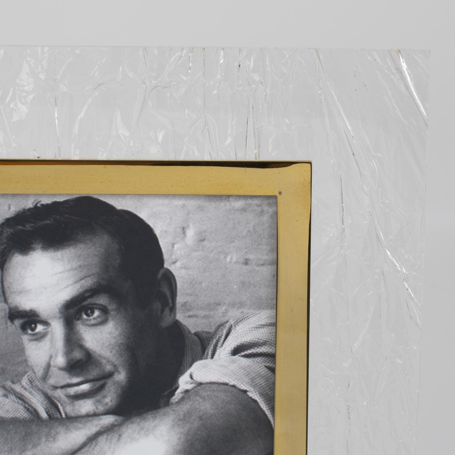 Cadre Willy Rizzo en laiton et lucite à effet de glace, vers 1970 en vente 5