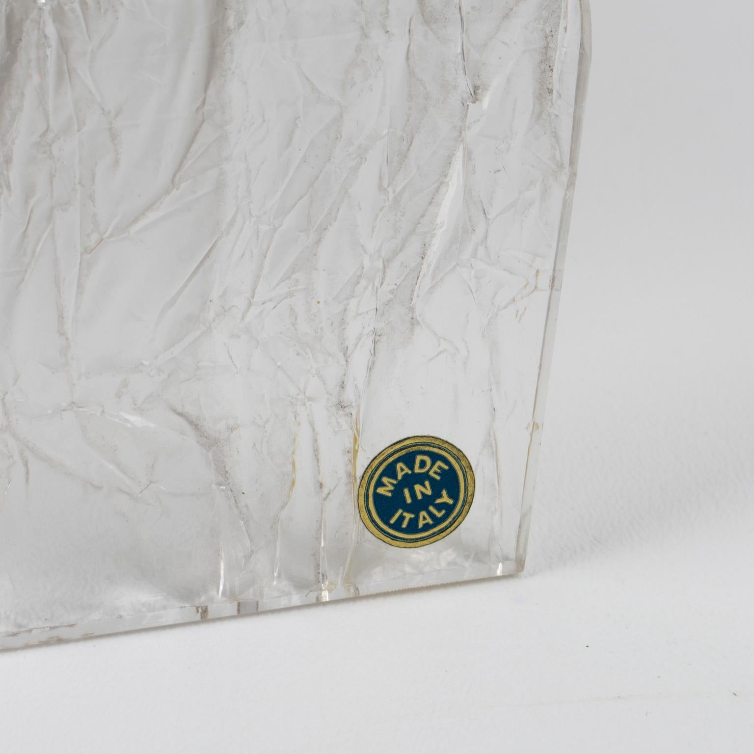 Cadre Willy Rizzo en laiton et lucite à effet de glace, vers 1970 en vente 7
